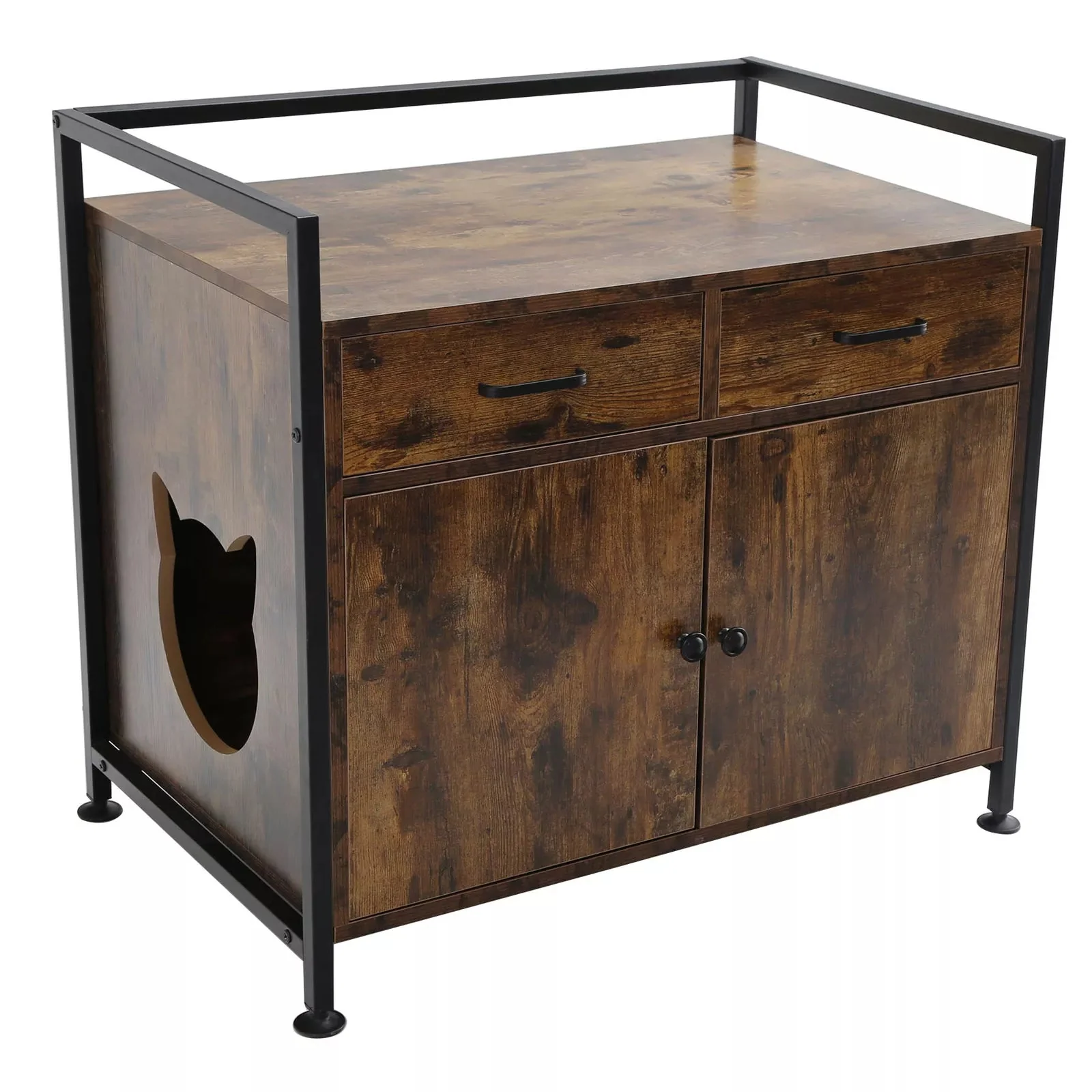 Rustic Cat Litter Box Enclosure Furniture