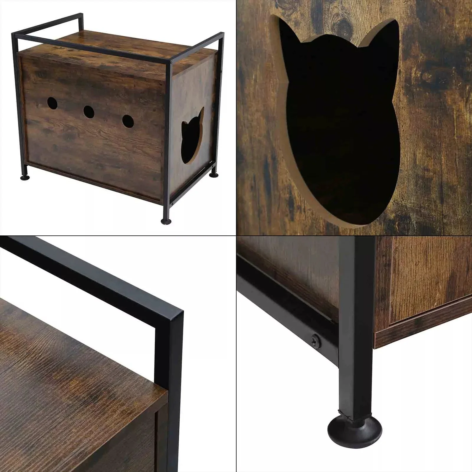 Rustic Cat Litter Box Enclosure Furniture - Image 4