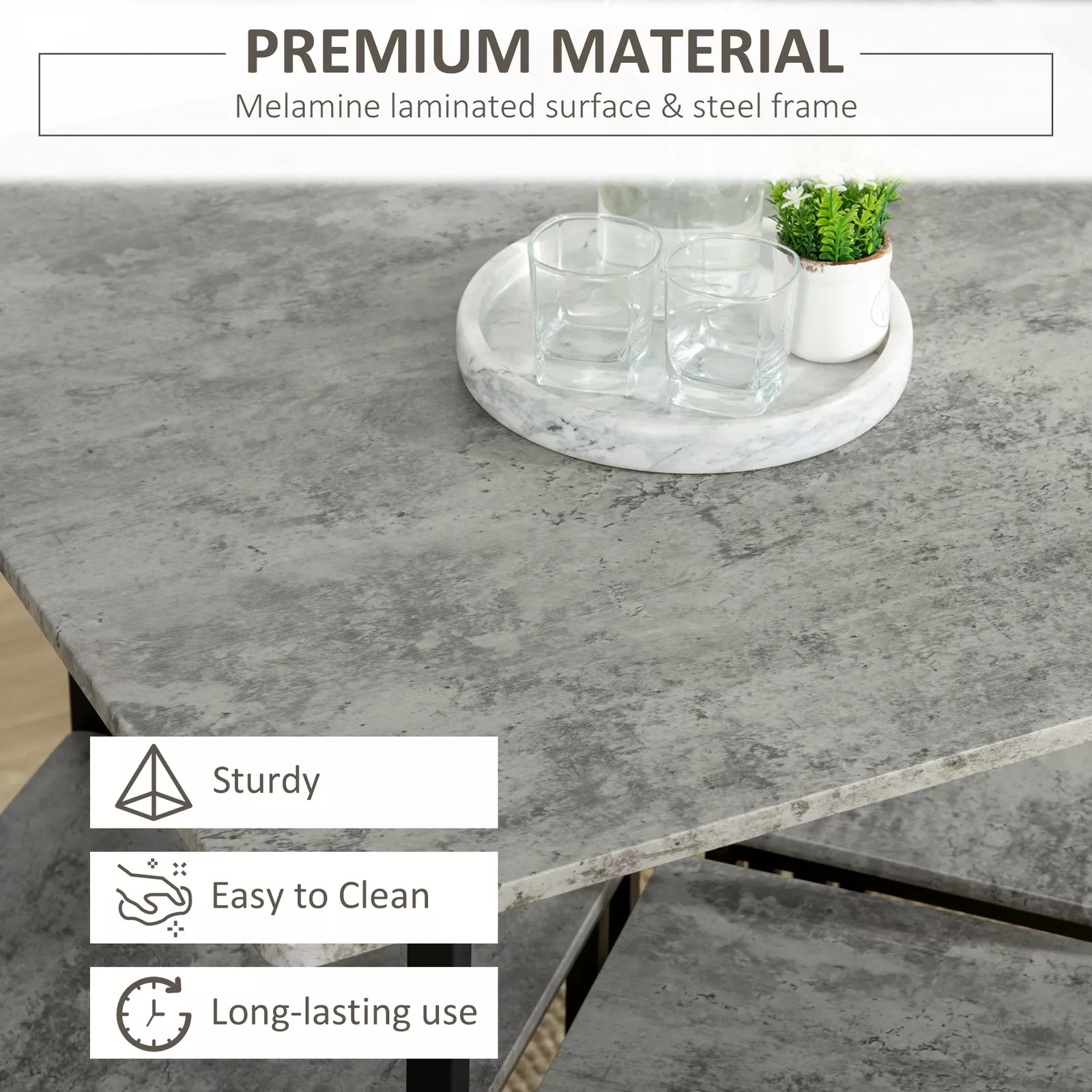 Ruth Countertop Kitchen Dining Table Set For 4 - Image 6