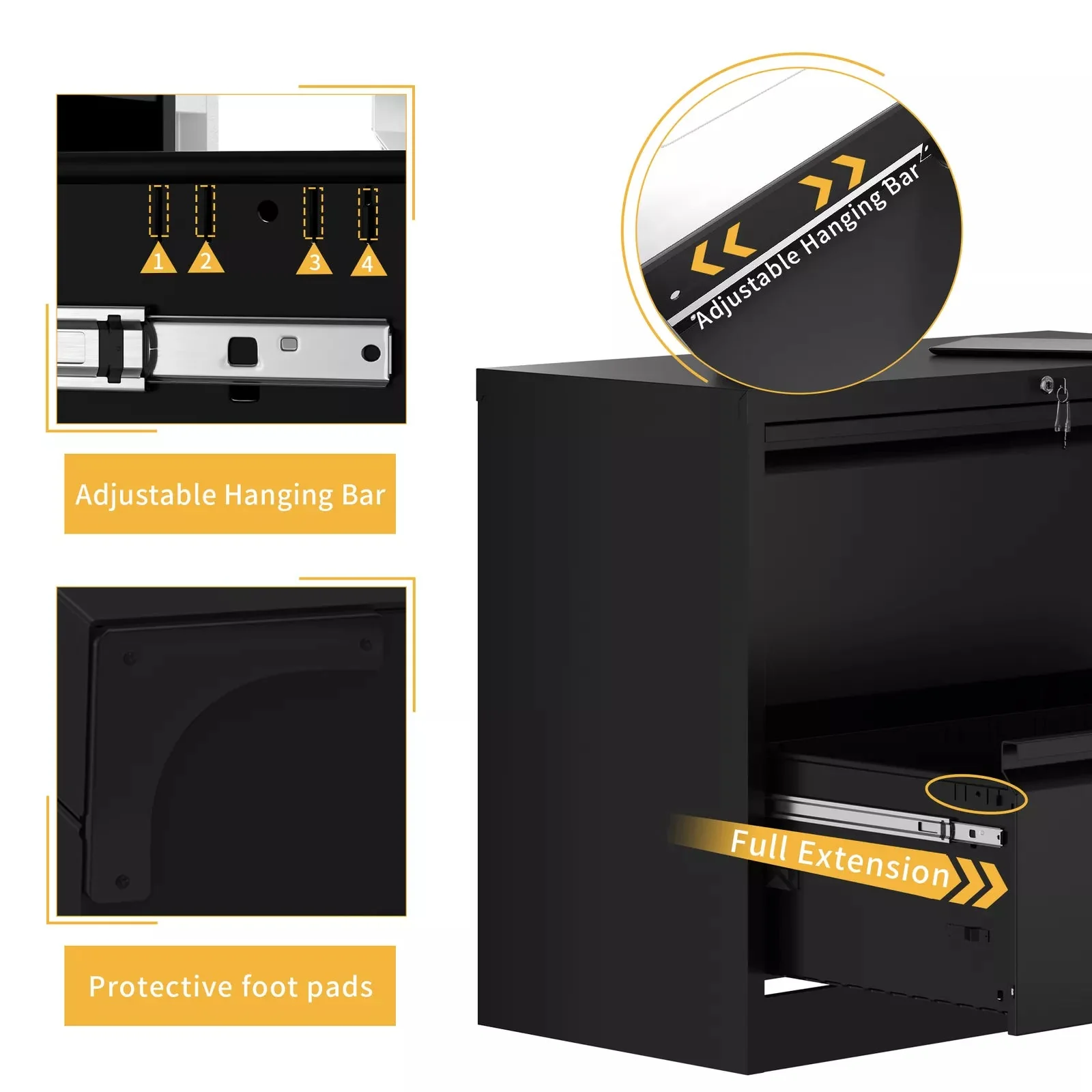 Ryan Metal Lateral Filing Cabinet With Lock - Image 3