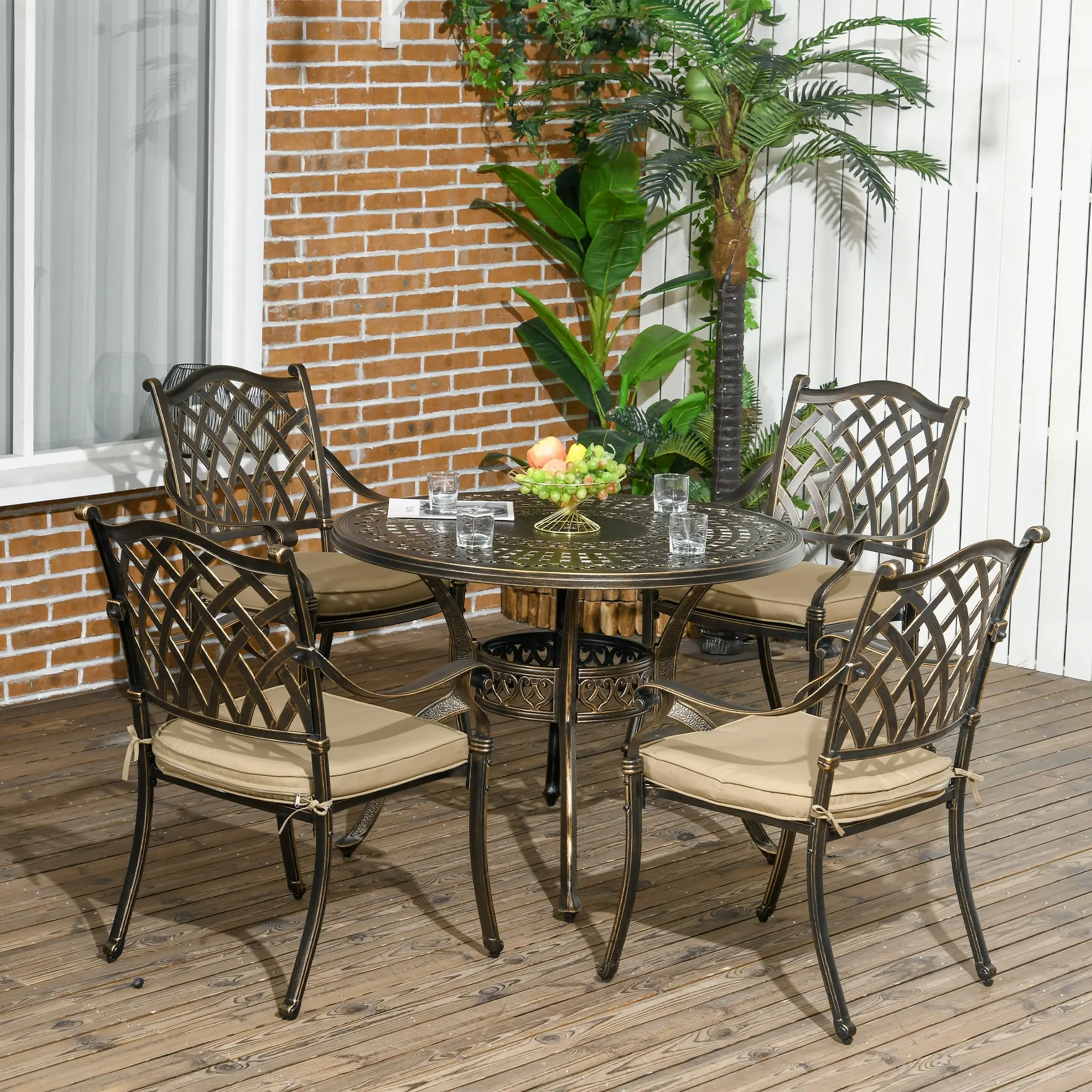 Safaa 4 Seater Outdoor Garden Dining Set - Image 9