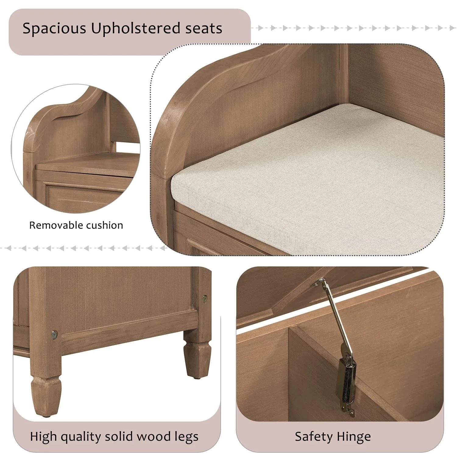 Sahil Indoor Wooden Storage Bench - Image 9