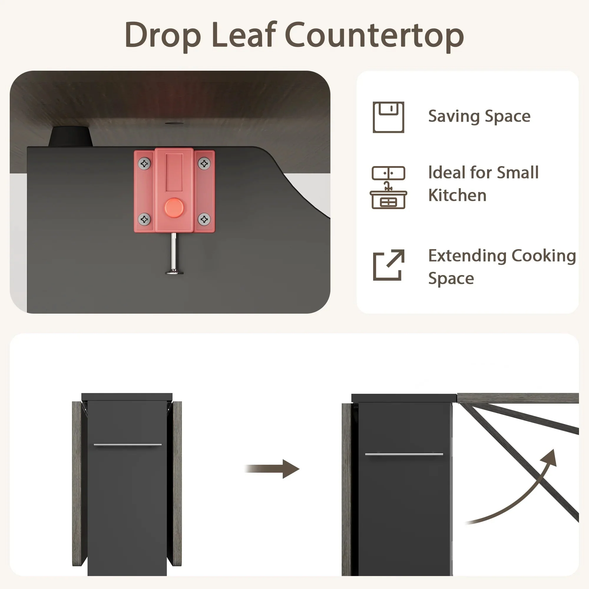 Saira Space Saving Drop Leaf Dining Table - Image 5
