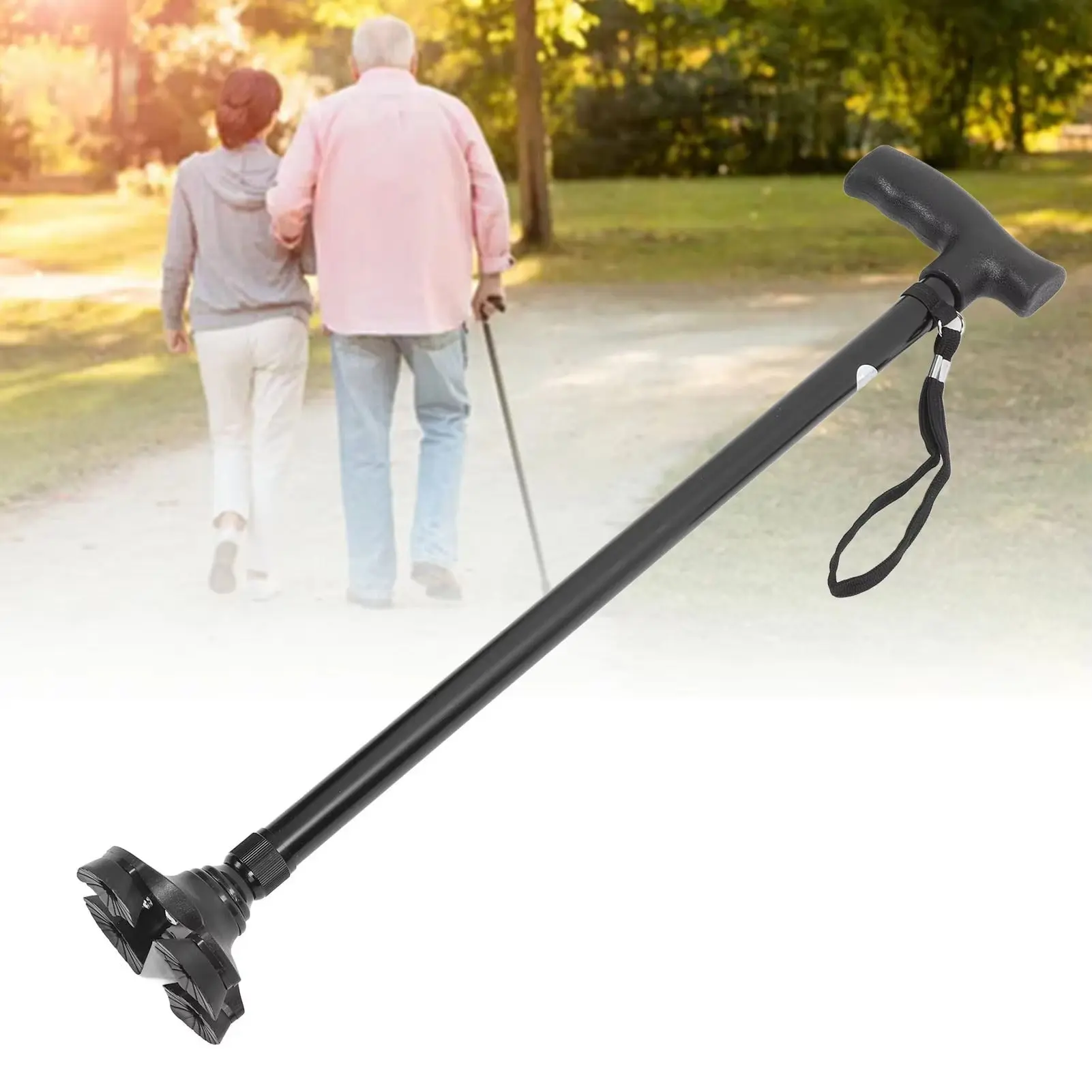 Self-Standing Walking Cane with 4-Pronged Base - Image 5