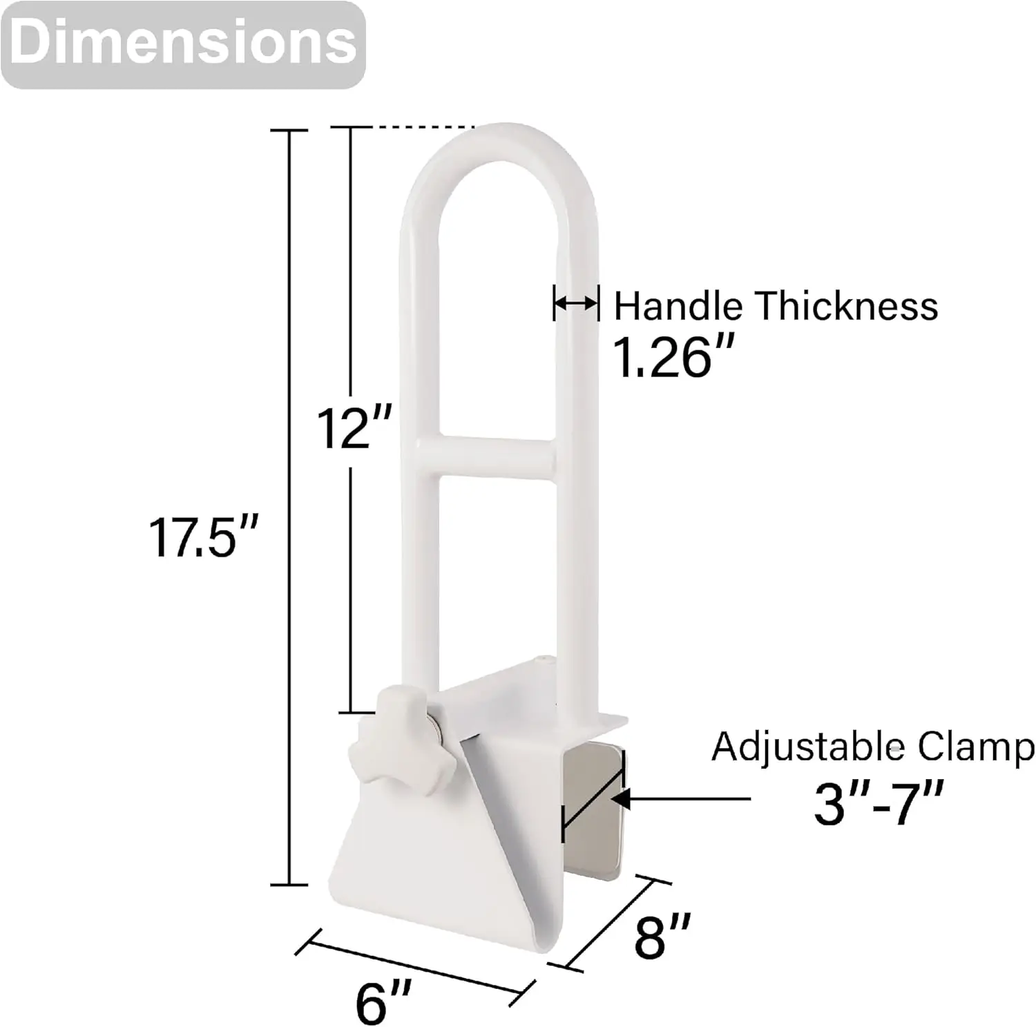 Senior Assist Adjustable Bathtub Safety Rail Shower Grab Bar Handle - Image 3