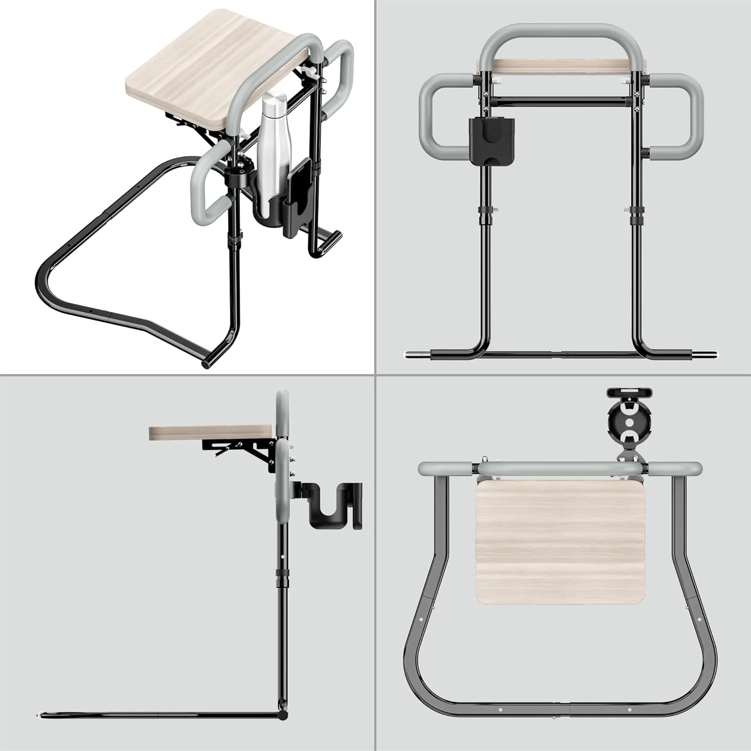 Senior Bed Assist Rail with Support Bar & Cup Holder - Image 6