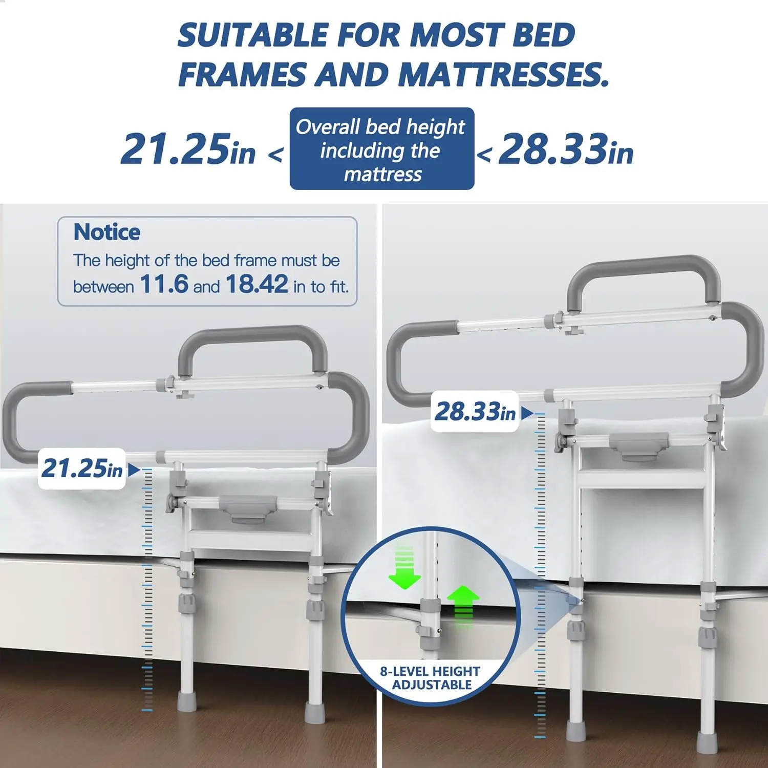 Senior Safety Bed Rail (Collapsible Handle) - Image 3