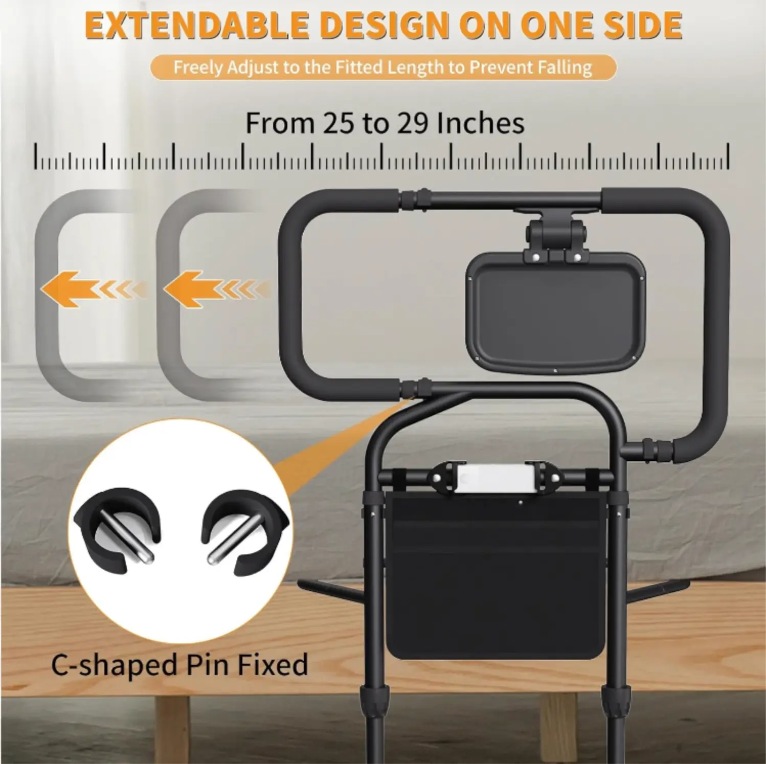 Senior Safety Bed Rail (Extendable Handle) - Image 4