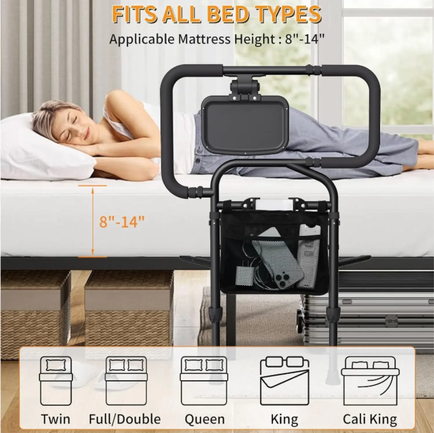 Senior Safety Bed Rail (Extendable Handle) - Image 5