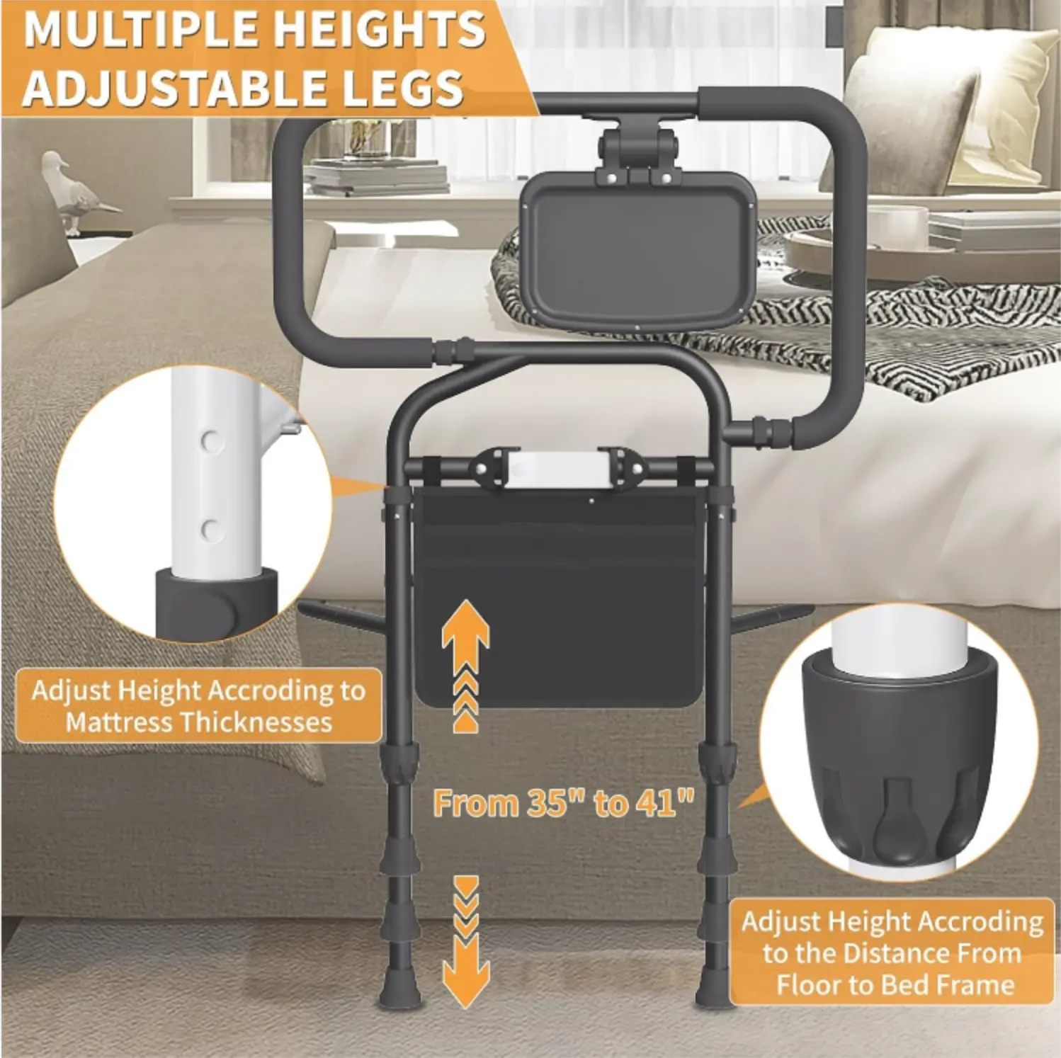 Senior Safety Bed Rail (Extendable Handle) - Image 6