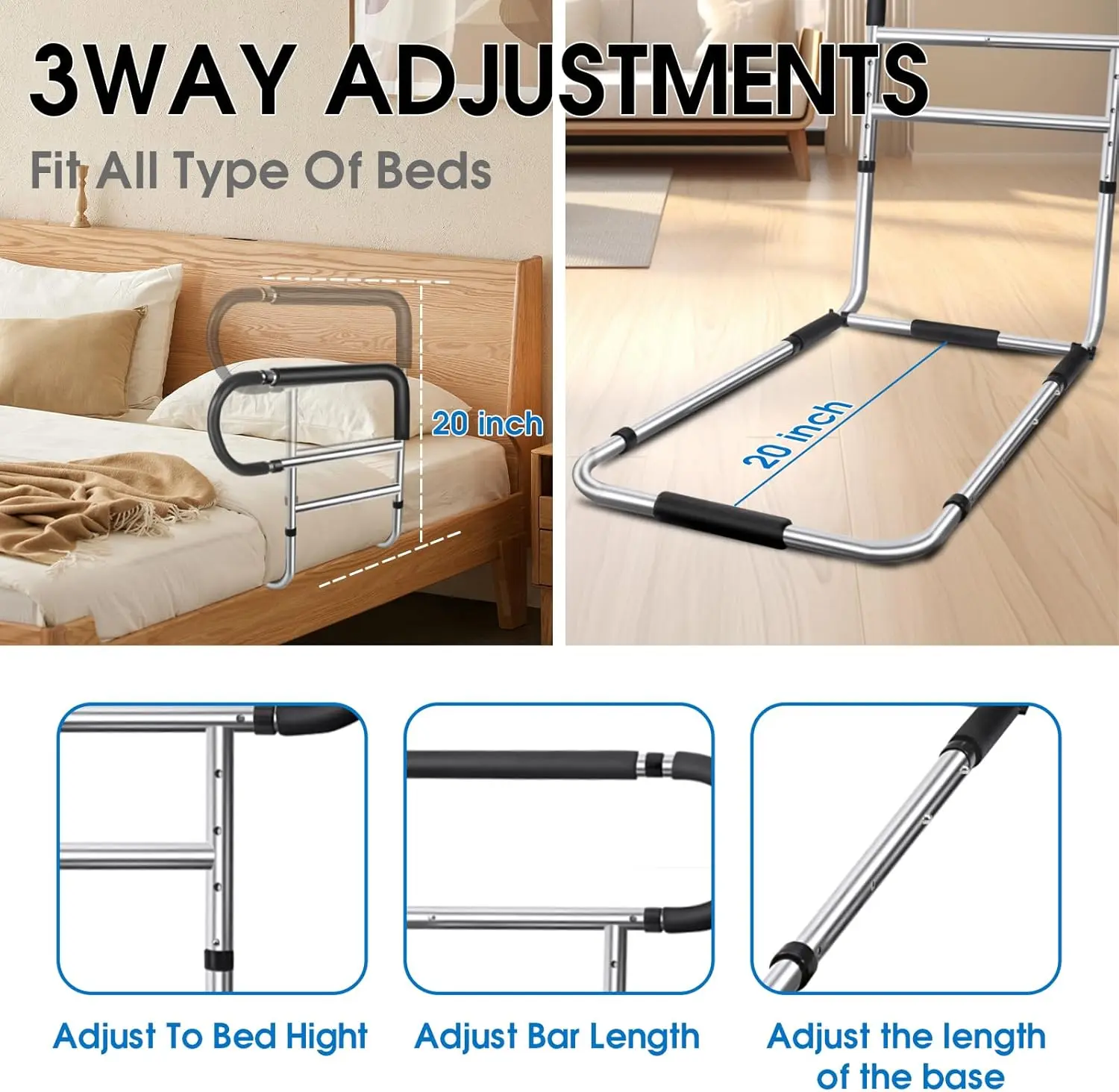 Senior Safety Bed Rail (Extendable Handle) - Image 6