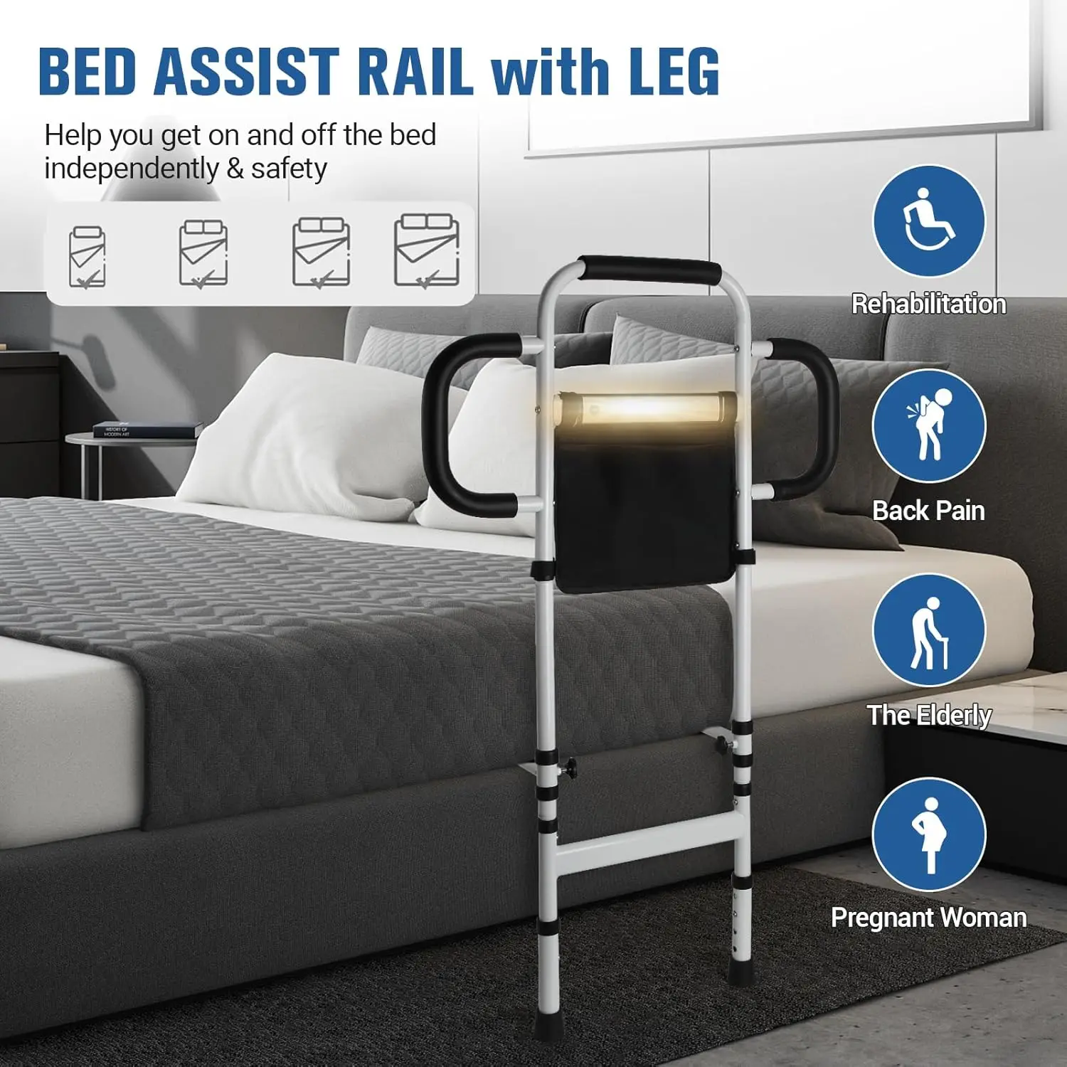 Senior Safety Bed Rail (Triple Handle) - Image 6