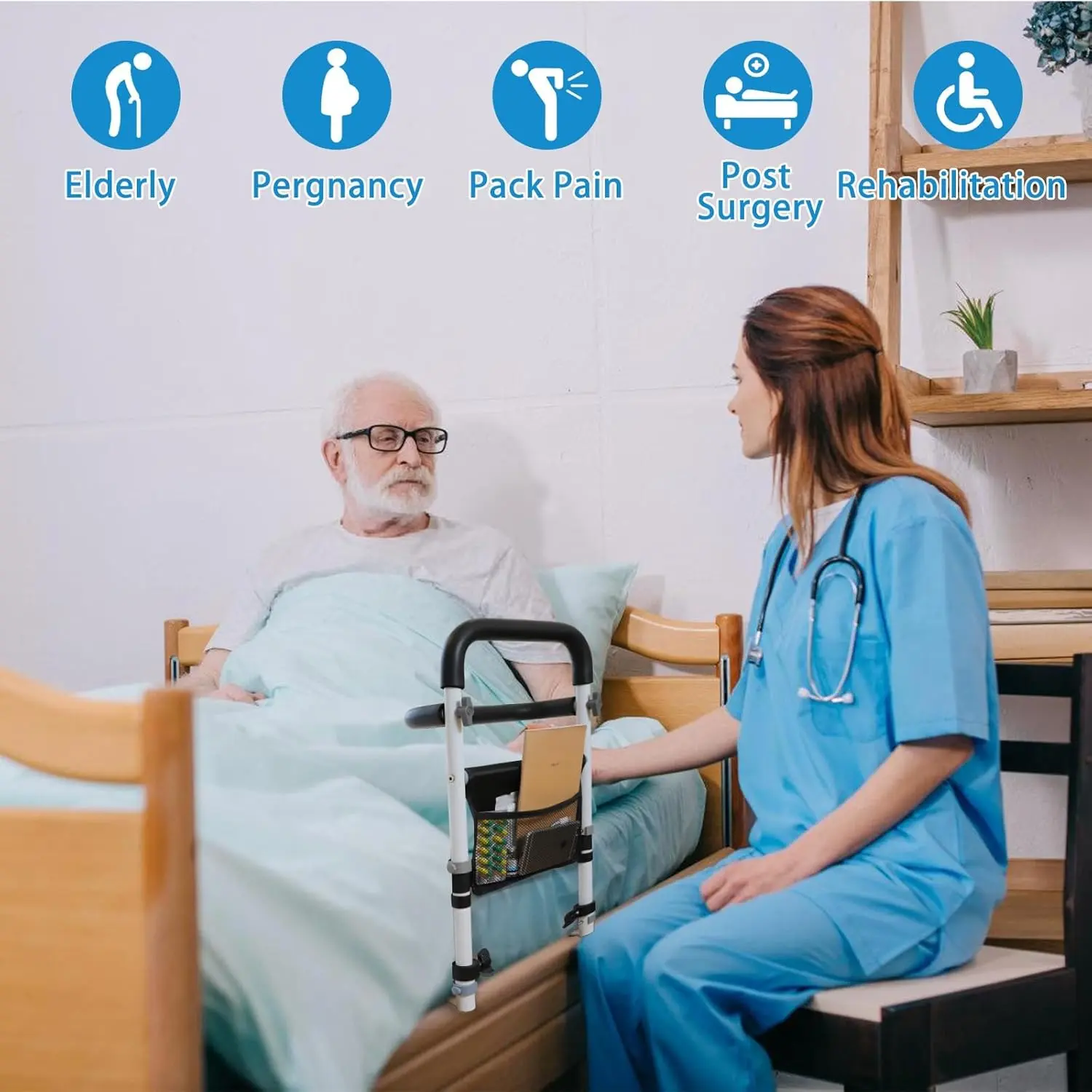 Senior Safety Bed Rail (Double Handle) - Image 2