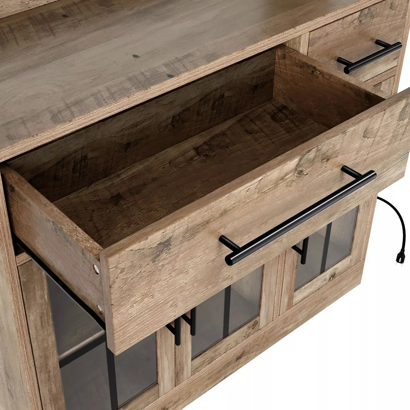 Seth Tall Farmhouse Kitchen Pantry Cabinet Hutch - Image 6