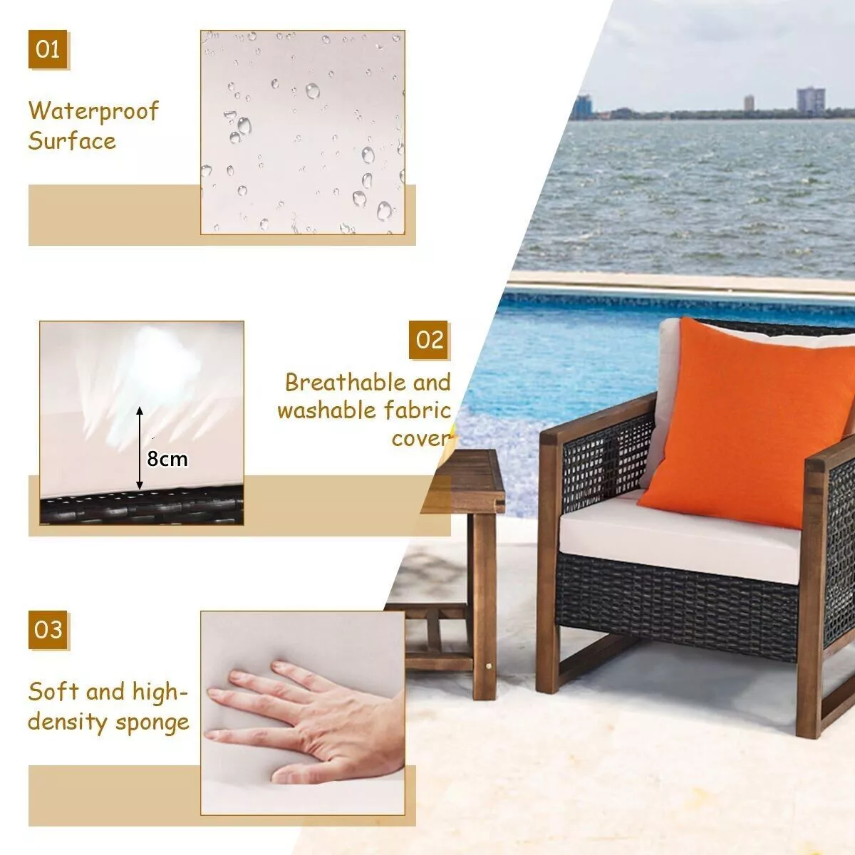 Shivam Rattan Bistro Garden Furniture Set - Image 6