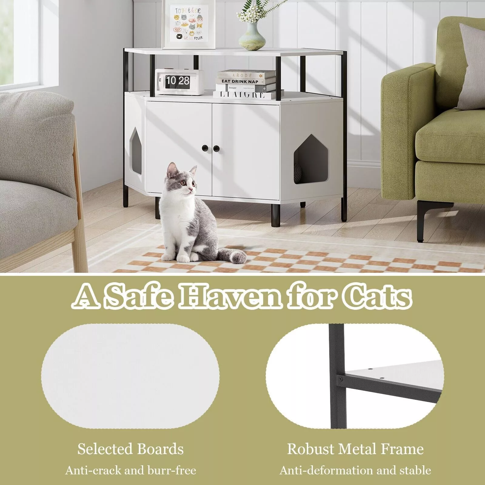 Slater Cat Litter Box Enclosure Cabinet - Image 4