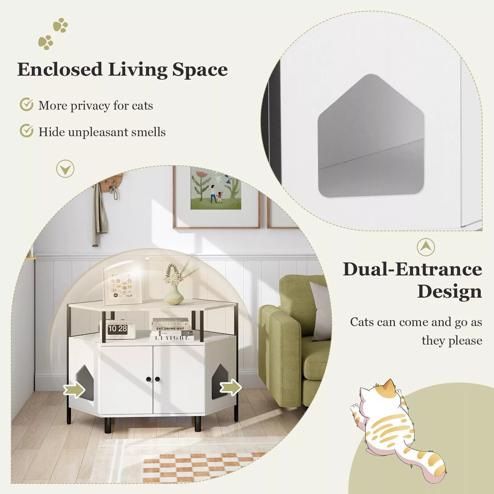 Slater Cat Litter Box Enclosure Cabinet - Image 6
