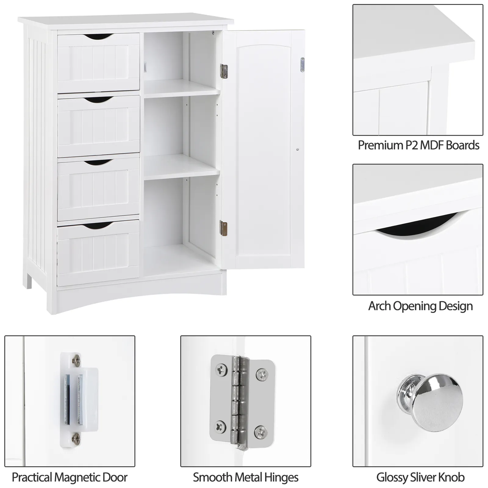 Small Freestanding Bathroom Linen Cabinet - Image 3