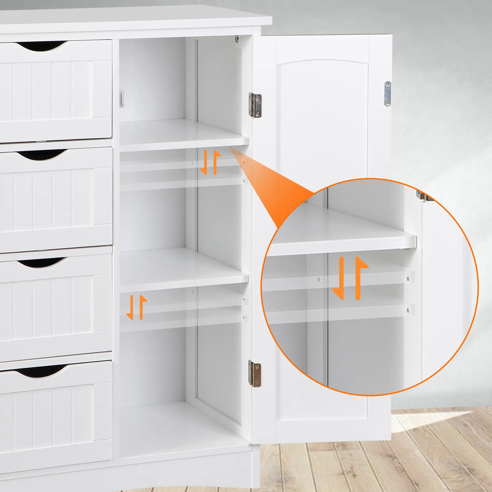 Small Freestanding Bathroom Linen Cabinet - Image 4