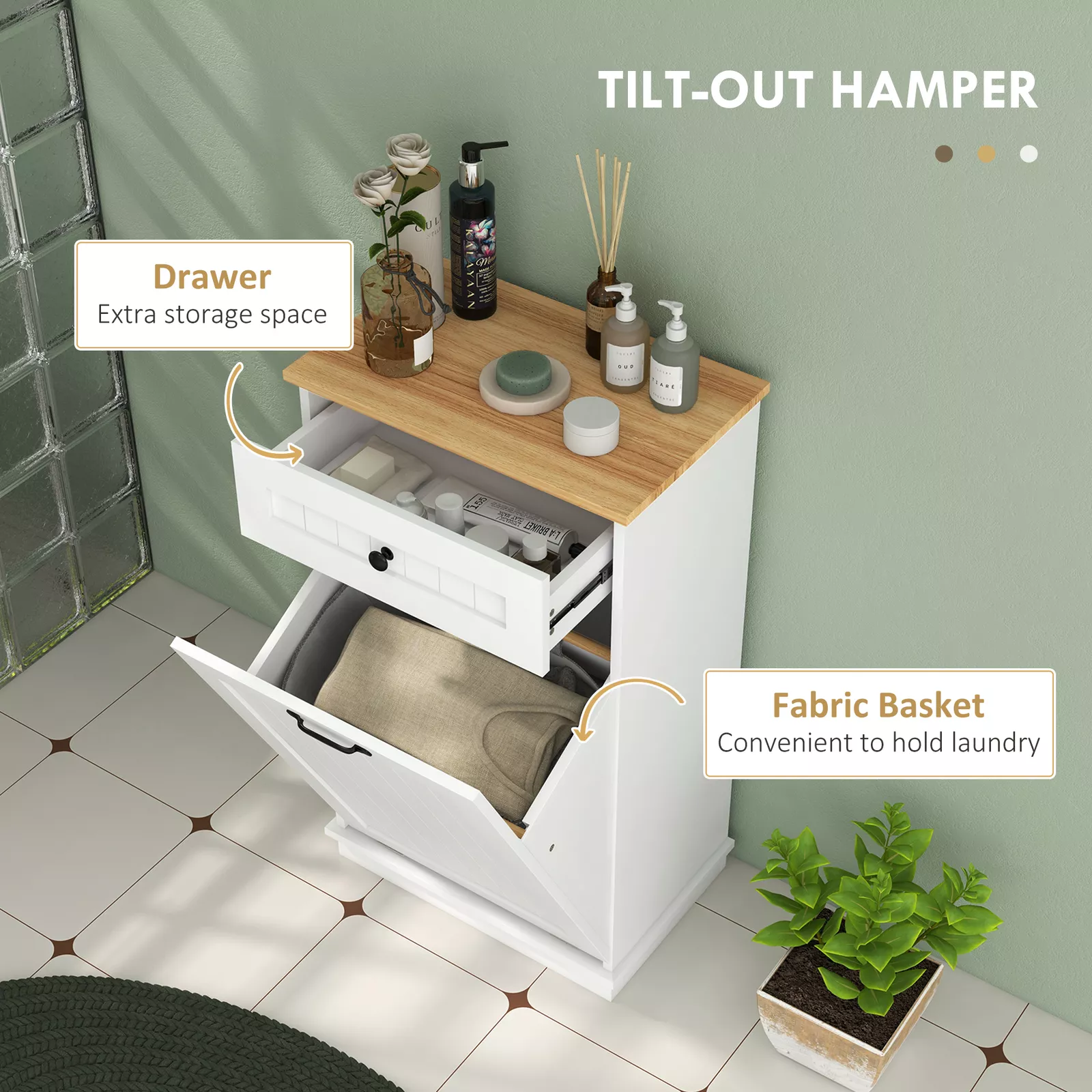 Small Tilt Out Laundry Room Cabinet - Image 3