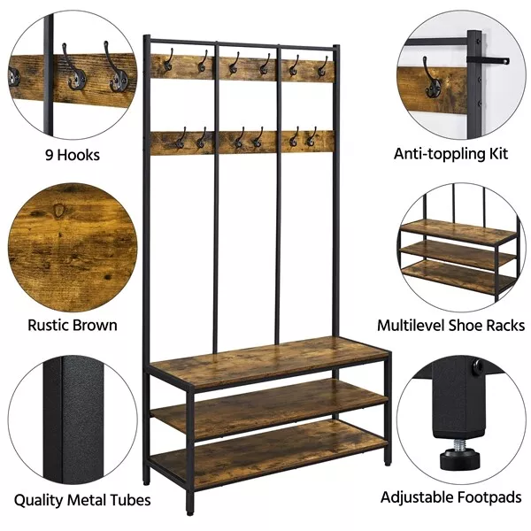 Smith Coat Stand With Shoe Rack - Image 2
