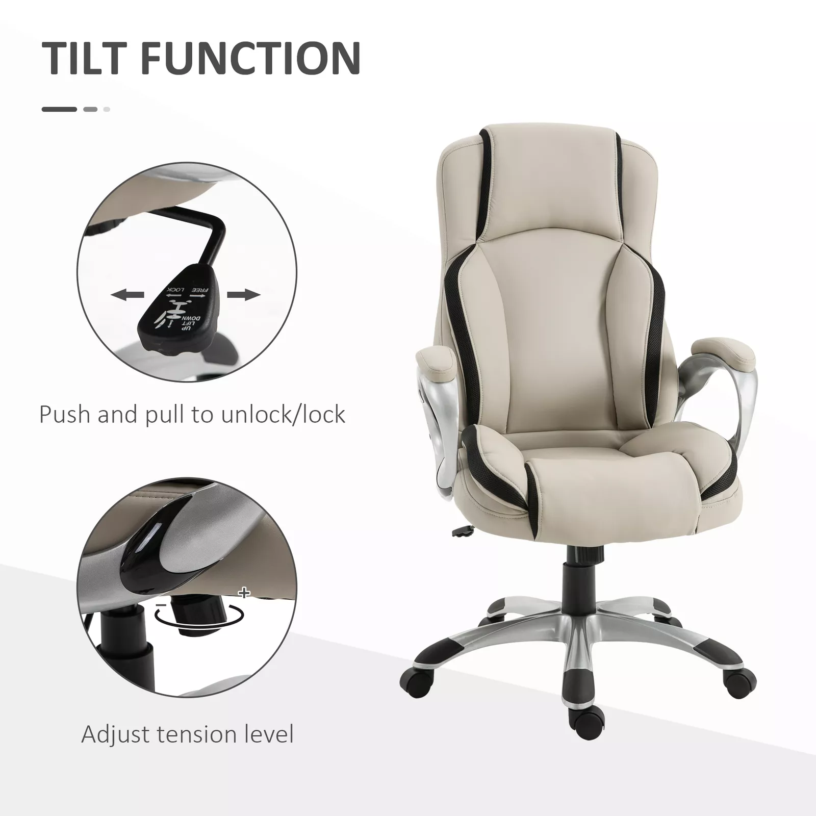 Smith Leather Office Ergonomic Desk Chair - Image 4