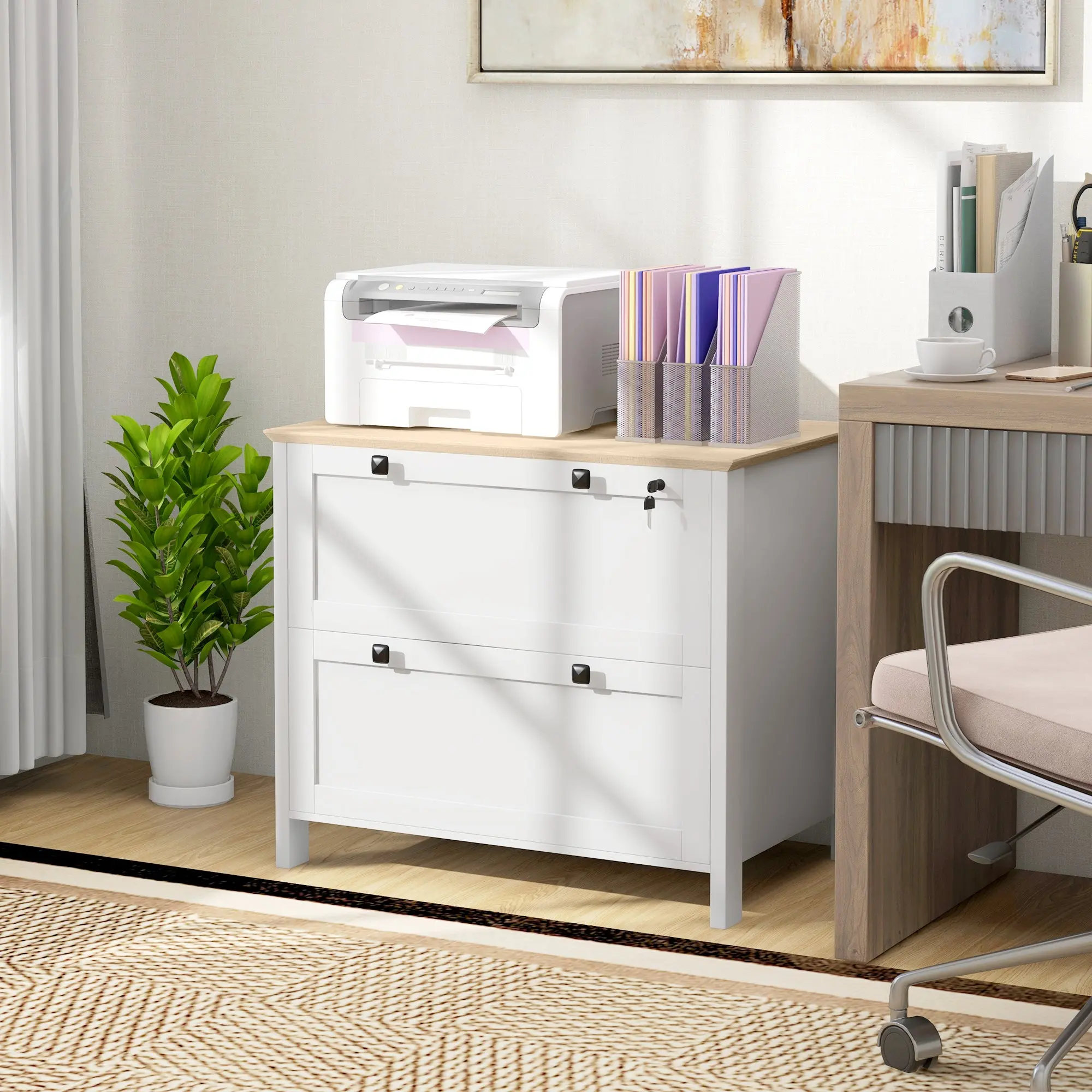 Solis 2 Drawers Lateral Filing Cabinet With Lock - Image 9