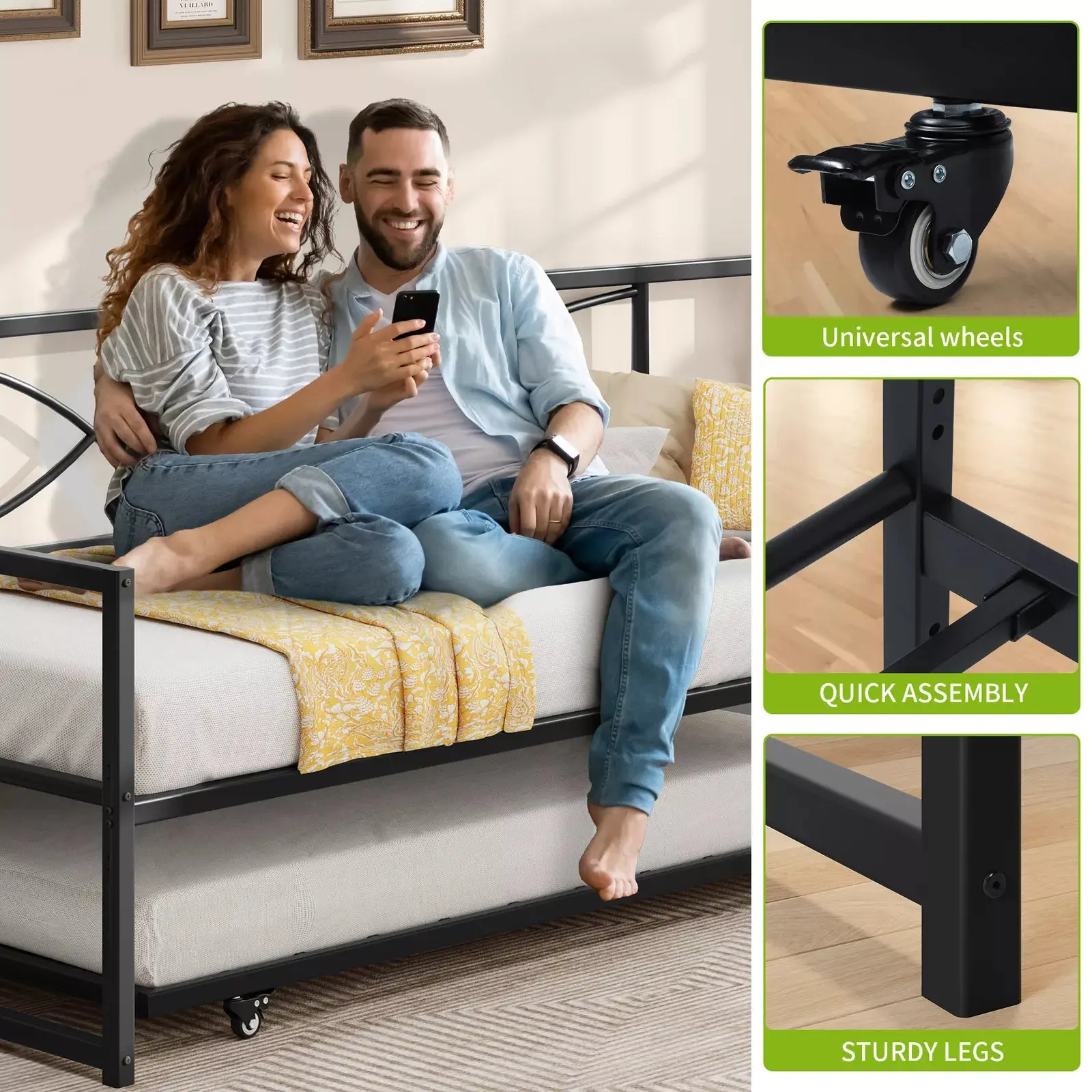 Solis Twin Metal Trundle Daybed - Image 9