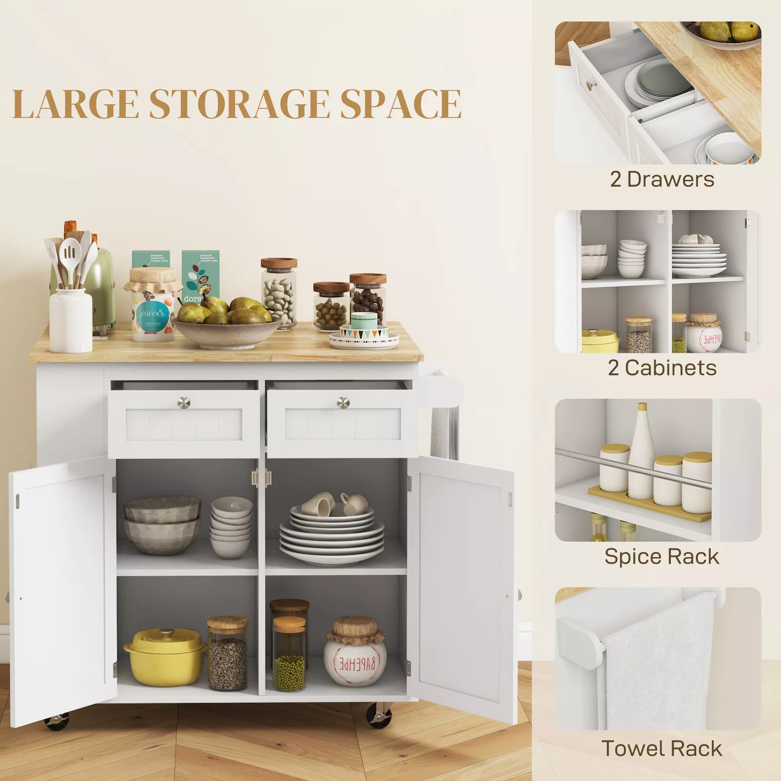 Spence Drop Leaf Kitchen Island - Image 6