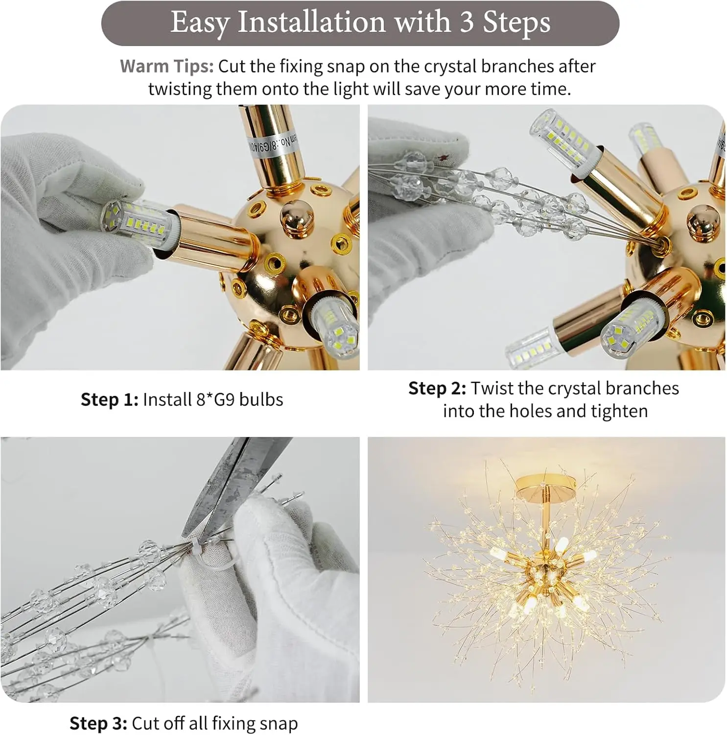 Spike LED Semi Flush Ceiling Light - Image 5