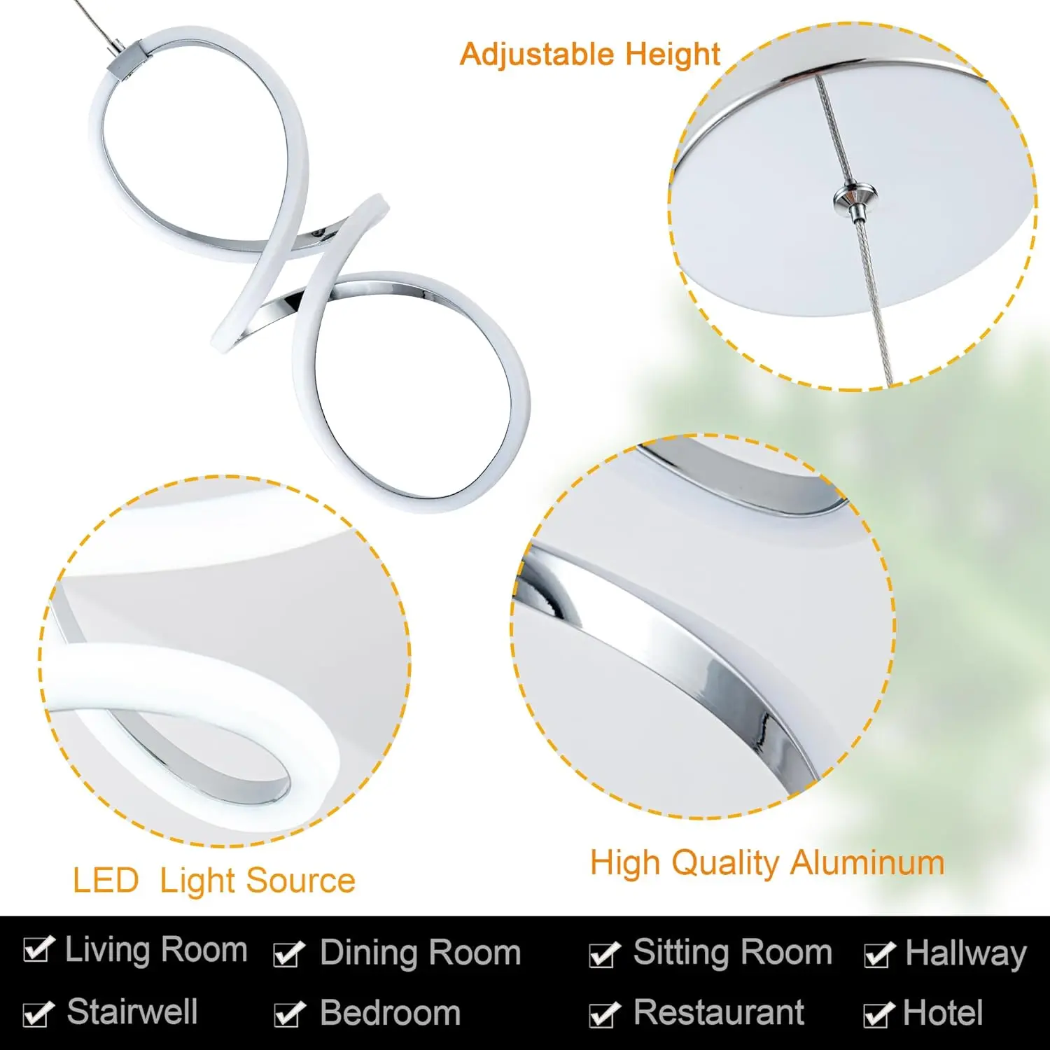 Spiral Modern Kitchen Pendant Light - Image 5