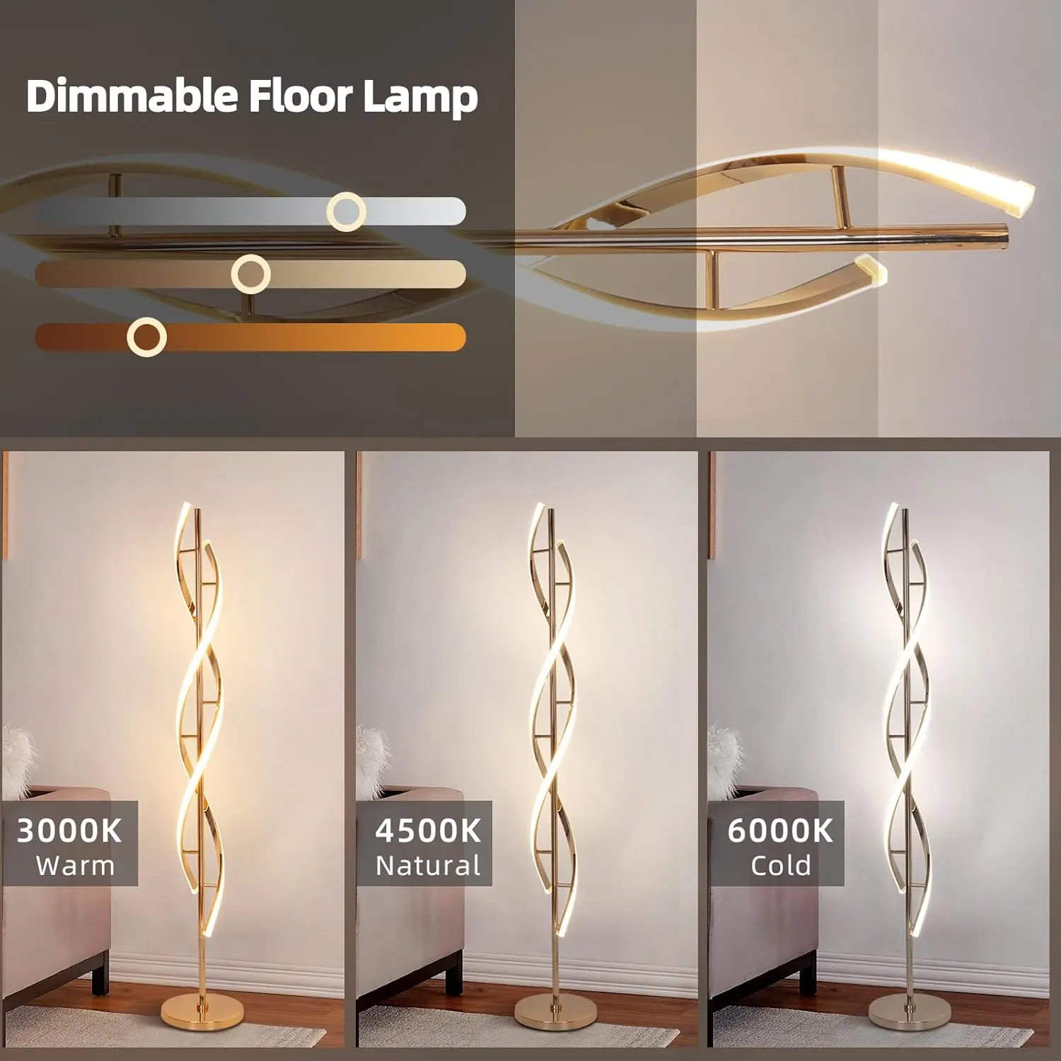 Spiral Modern Living Room Floor Lamp - Image 3