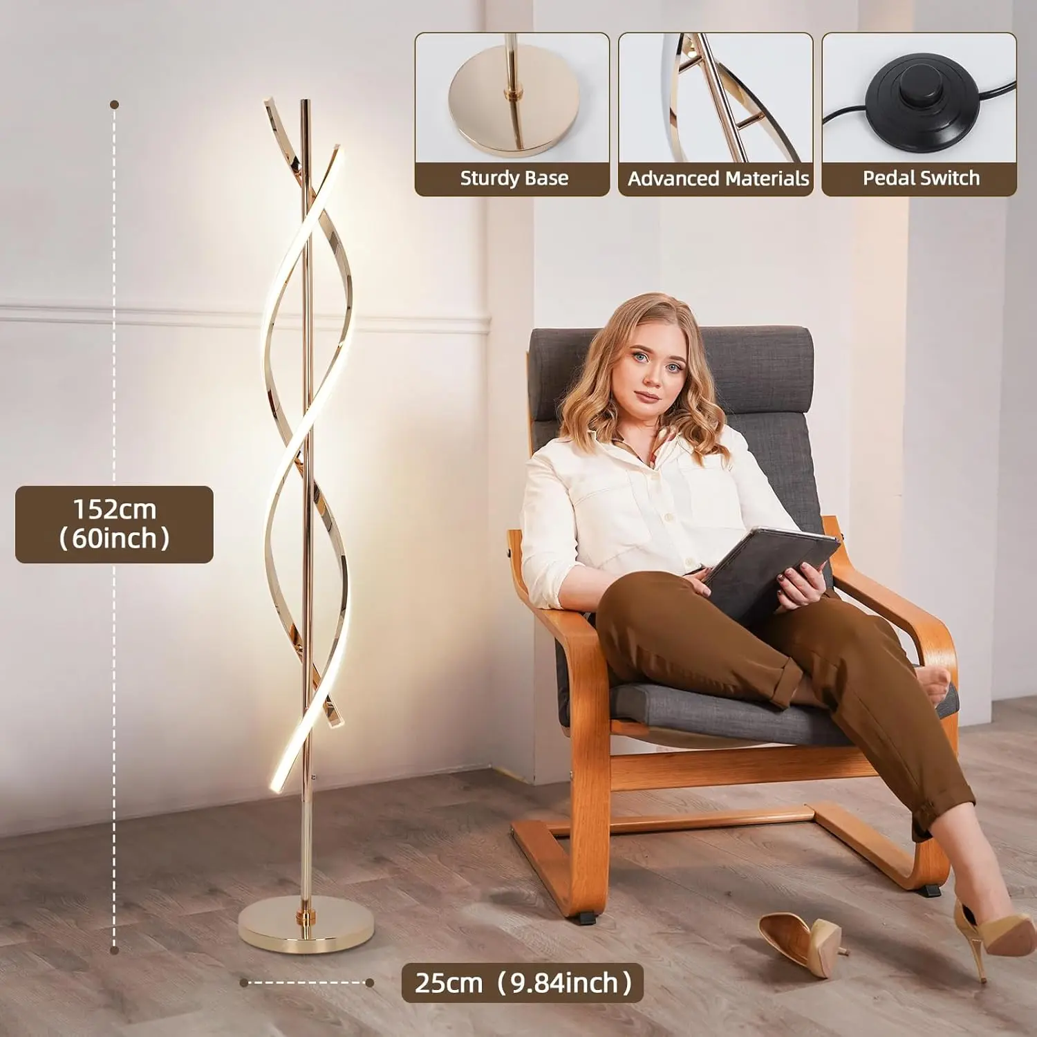 Spiral Modern Living Room Floor Lamp - Image 4