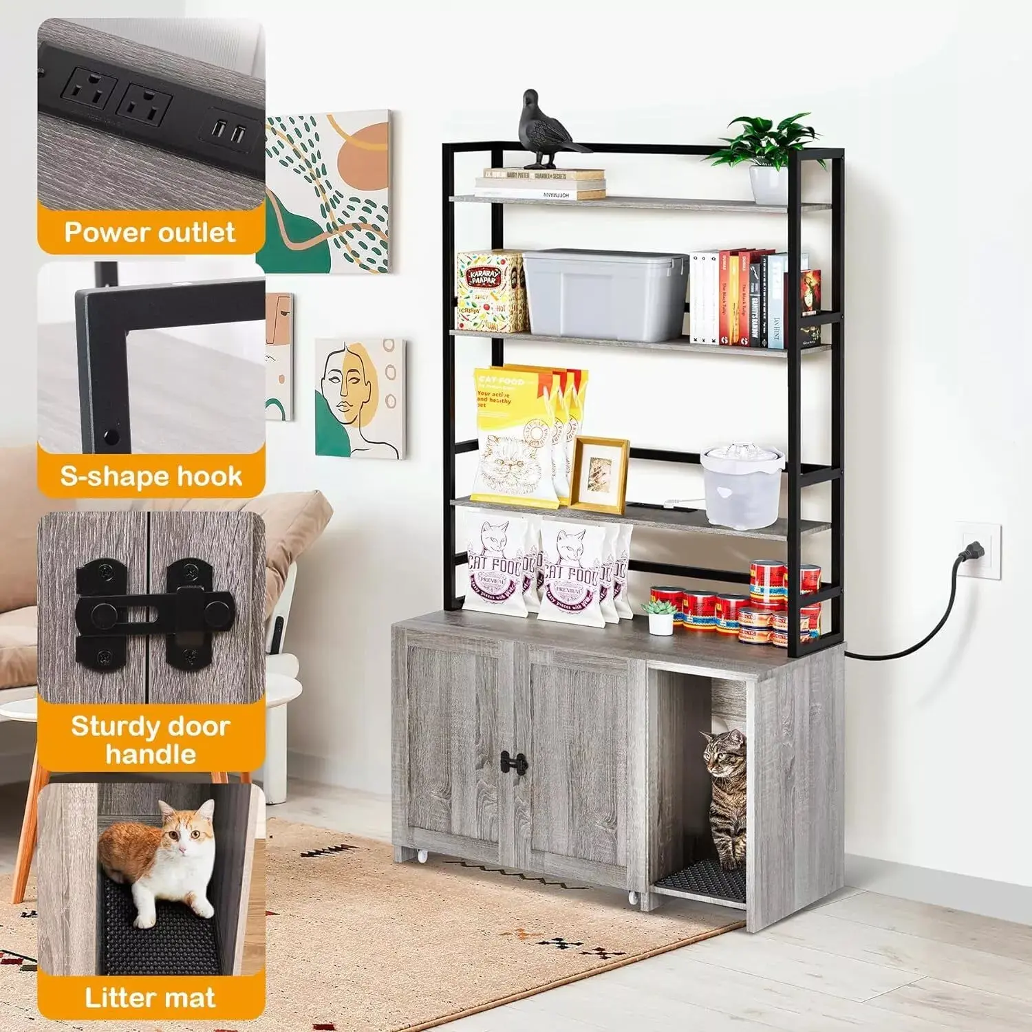 Stevie Cat Litter Box Enclosure Furniture - Image 3