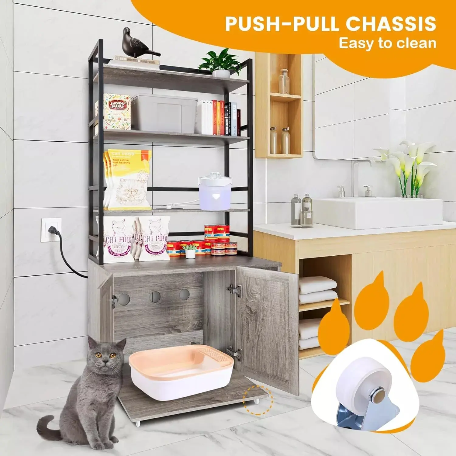 Stevie Cat Litter Box Enclosure Furniture - Image 4
