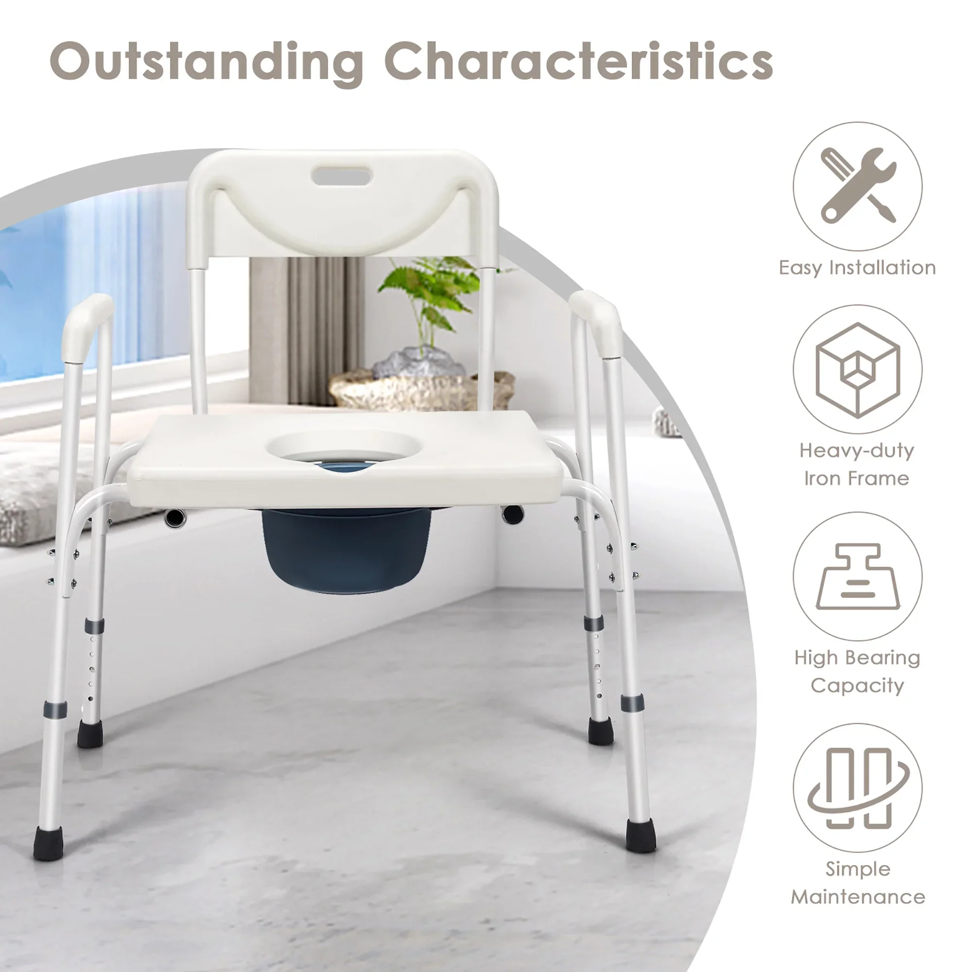 Sydney Adult's Bedside Commode Chair - Image 4
