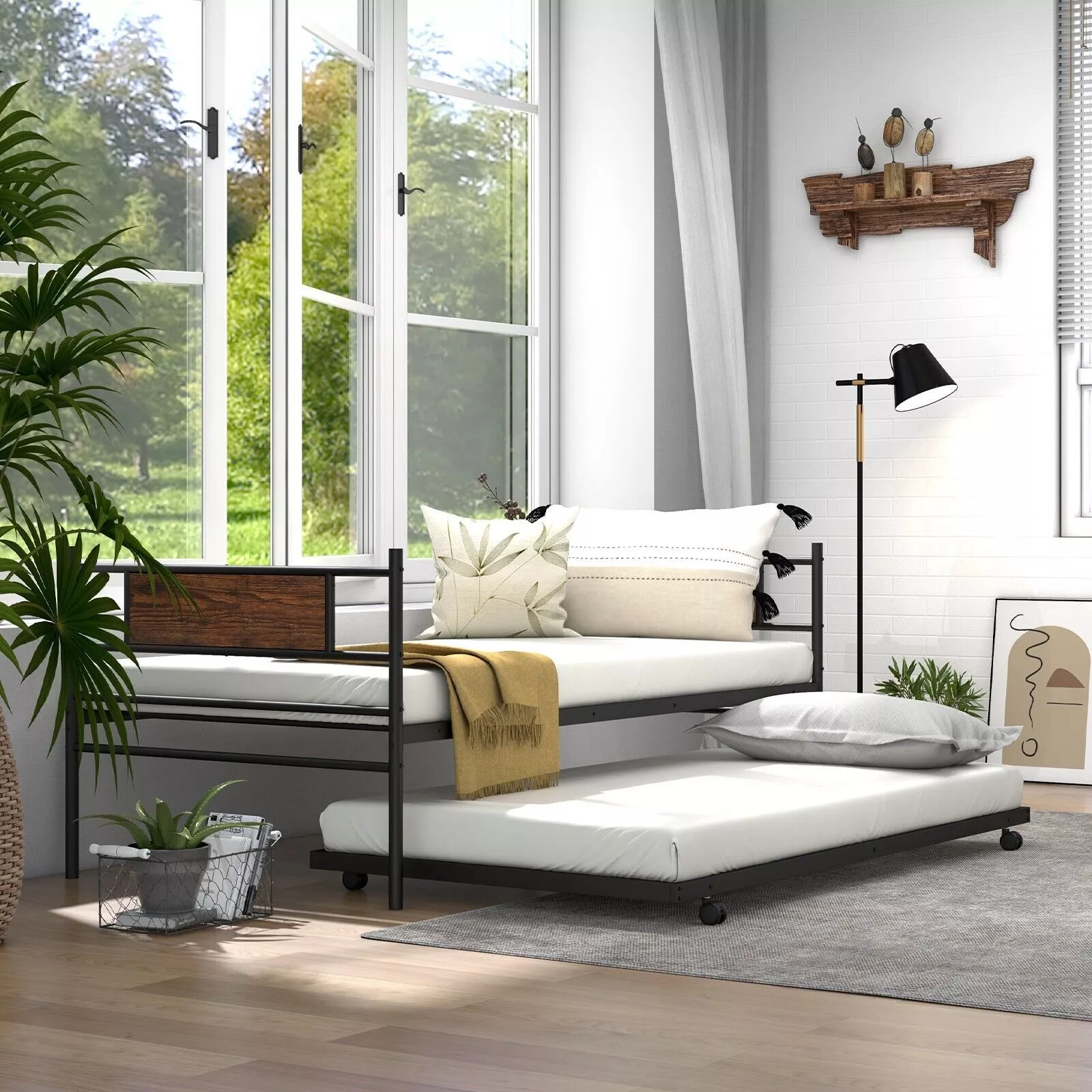Syeda Single Trundle Bed With Pull Out