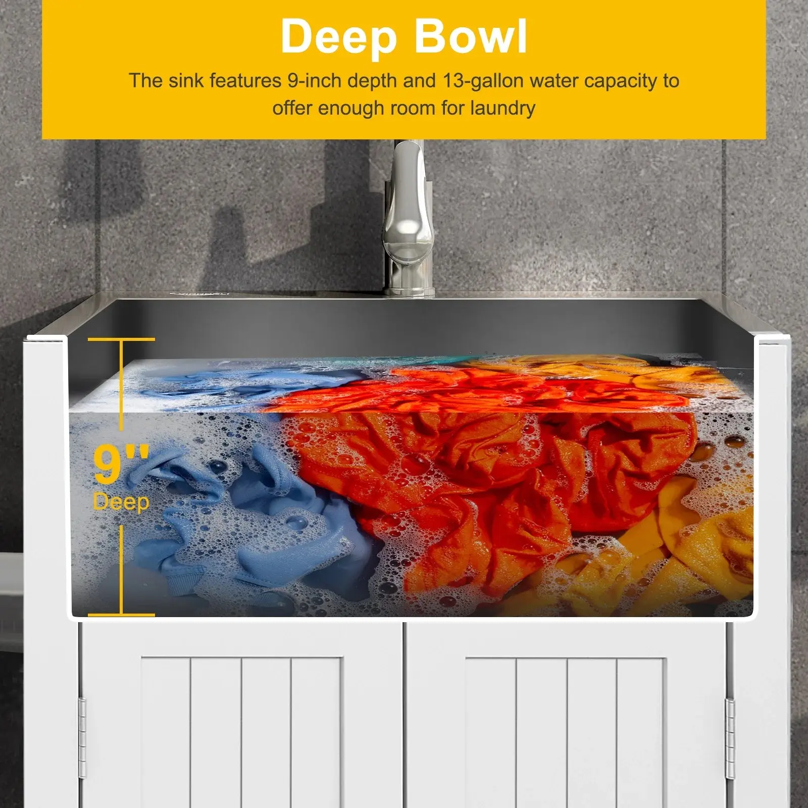 Talia Utility Laundry Sink Cabinet - Image 3