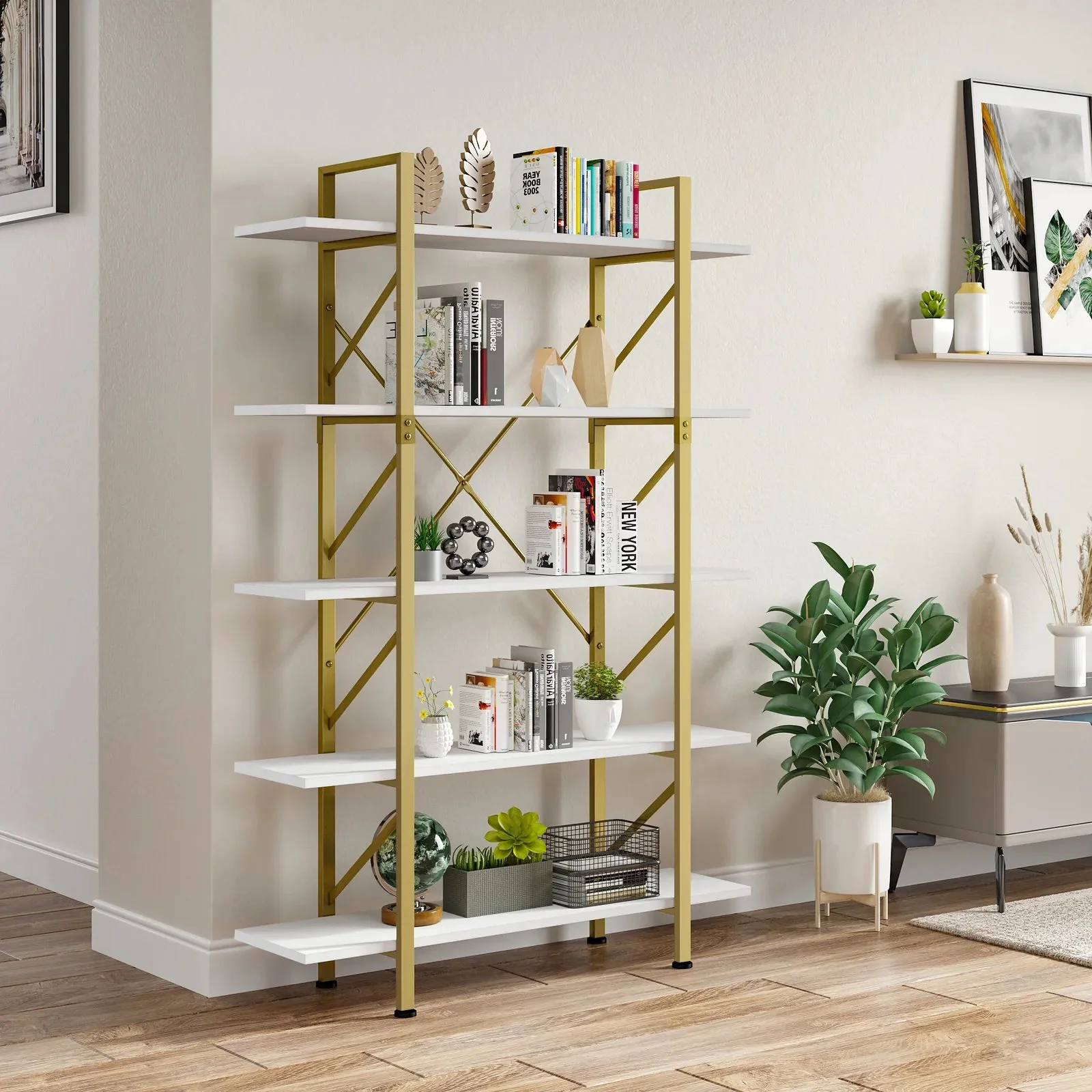 Tall Industrial Bookcase Bookshelf - Image 8