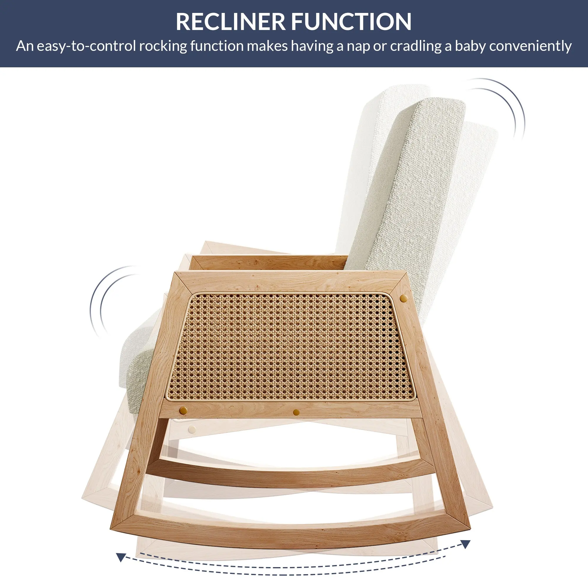 Tammy Rattan Fabric Accent Armchair - Image 3