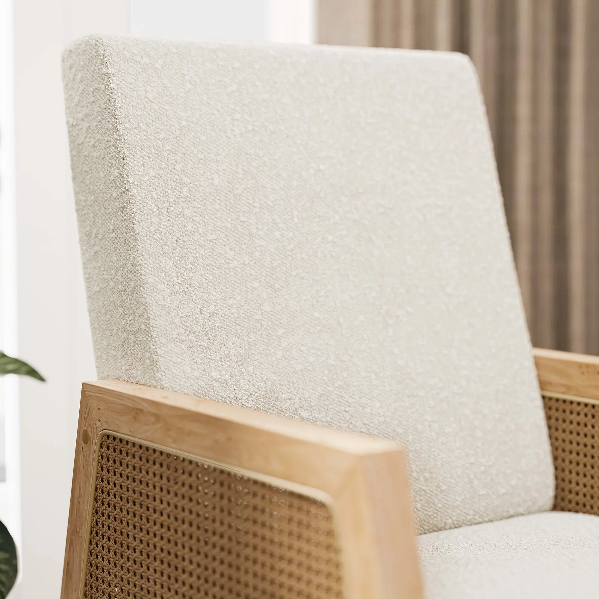 Tammy Rattan Fabric Accent Armchair - Image 4