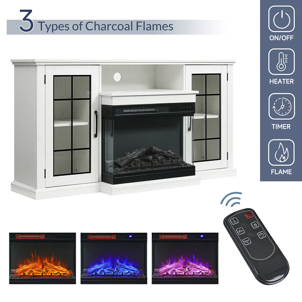 Tanner Farmhouse Fireplace TV Cabinet Stand - Image 4