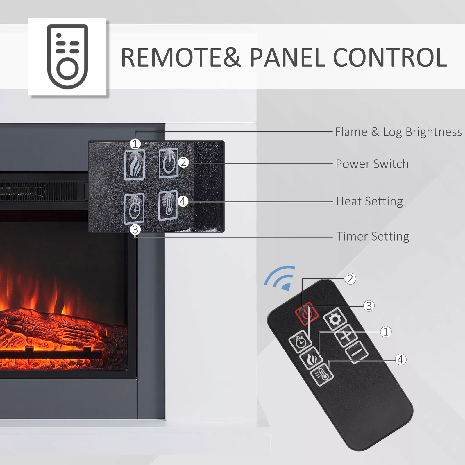 Tanner Free Standing Electric Stove Fire With Mantel - Image 4