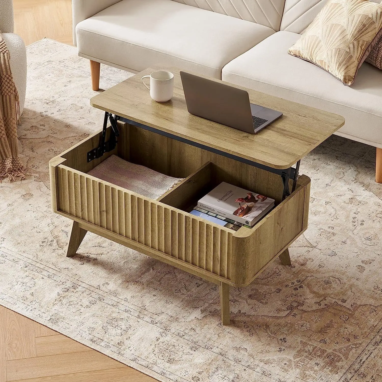 Tegan Mid Century Lift Top Coffee Table - Image 2