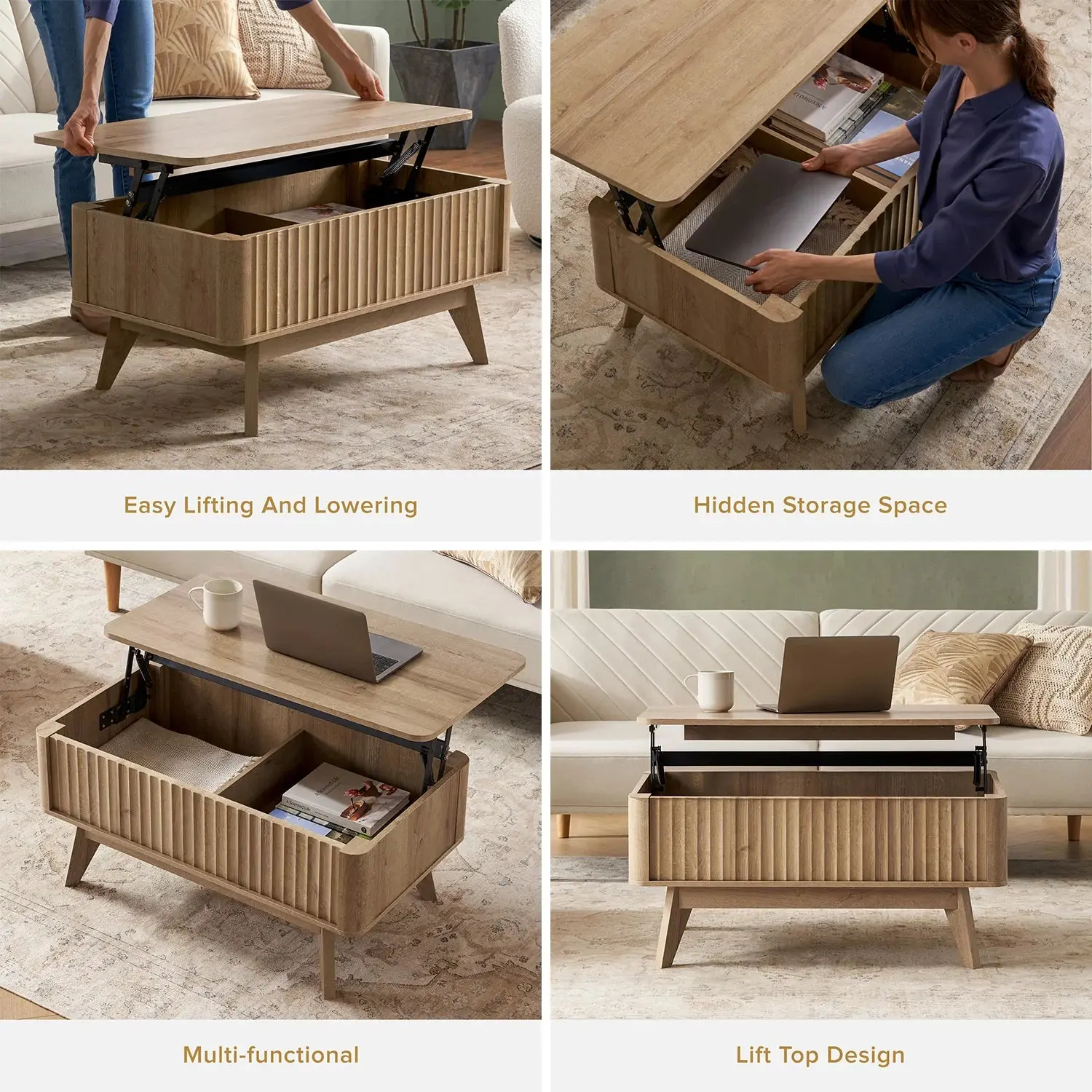Tegan Mid Century Lift Top Coffee Table - Image 6