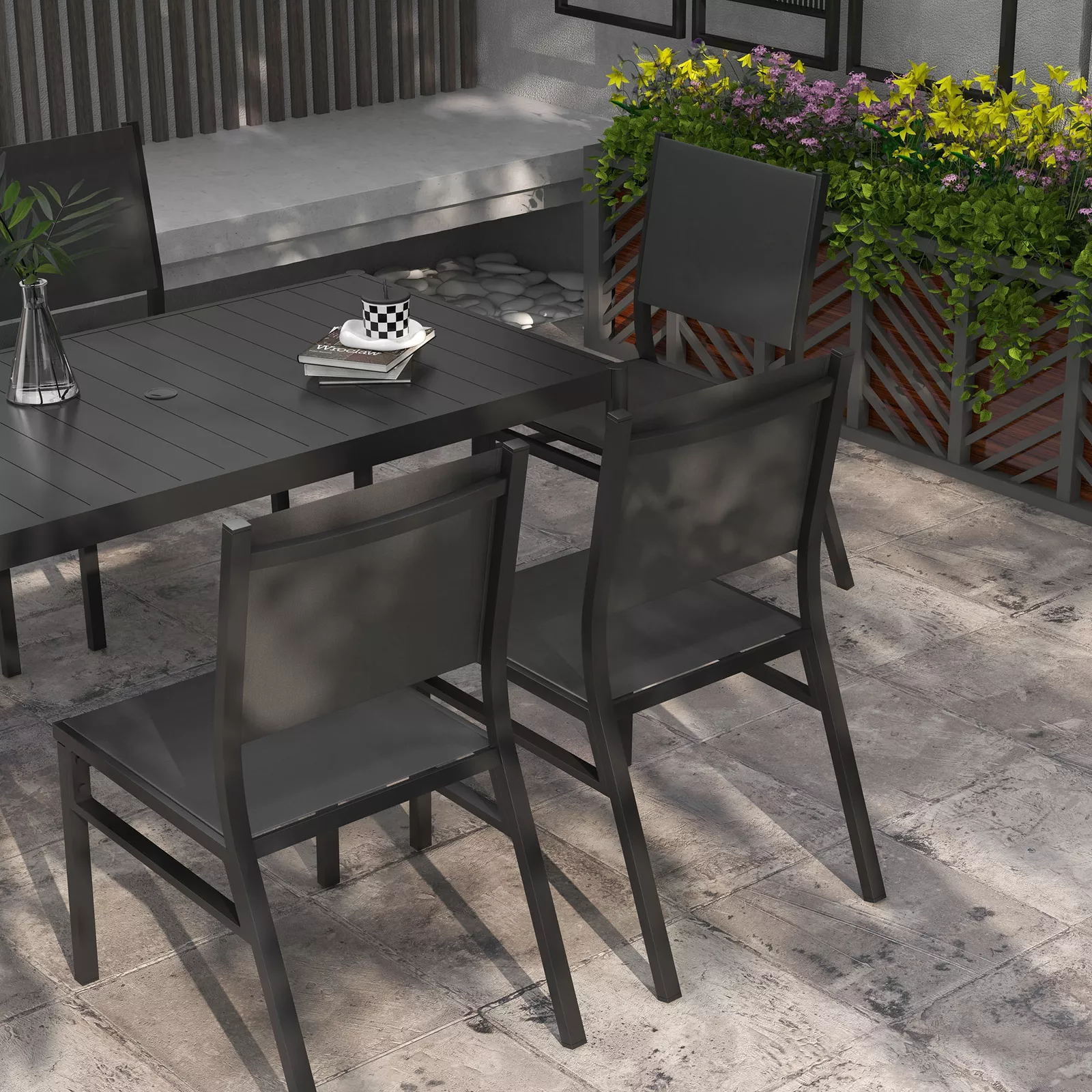 Terrell 6 Seater Outdoor Garden Dining Set - Image 7