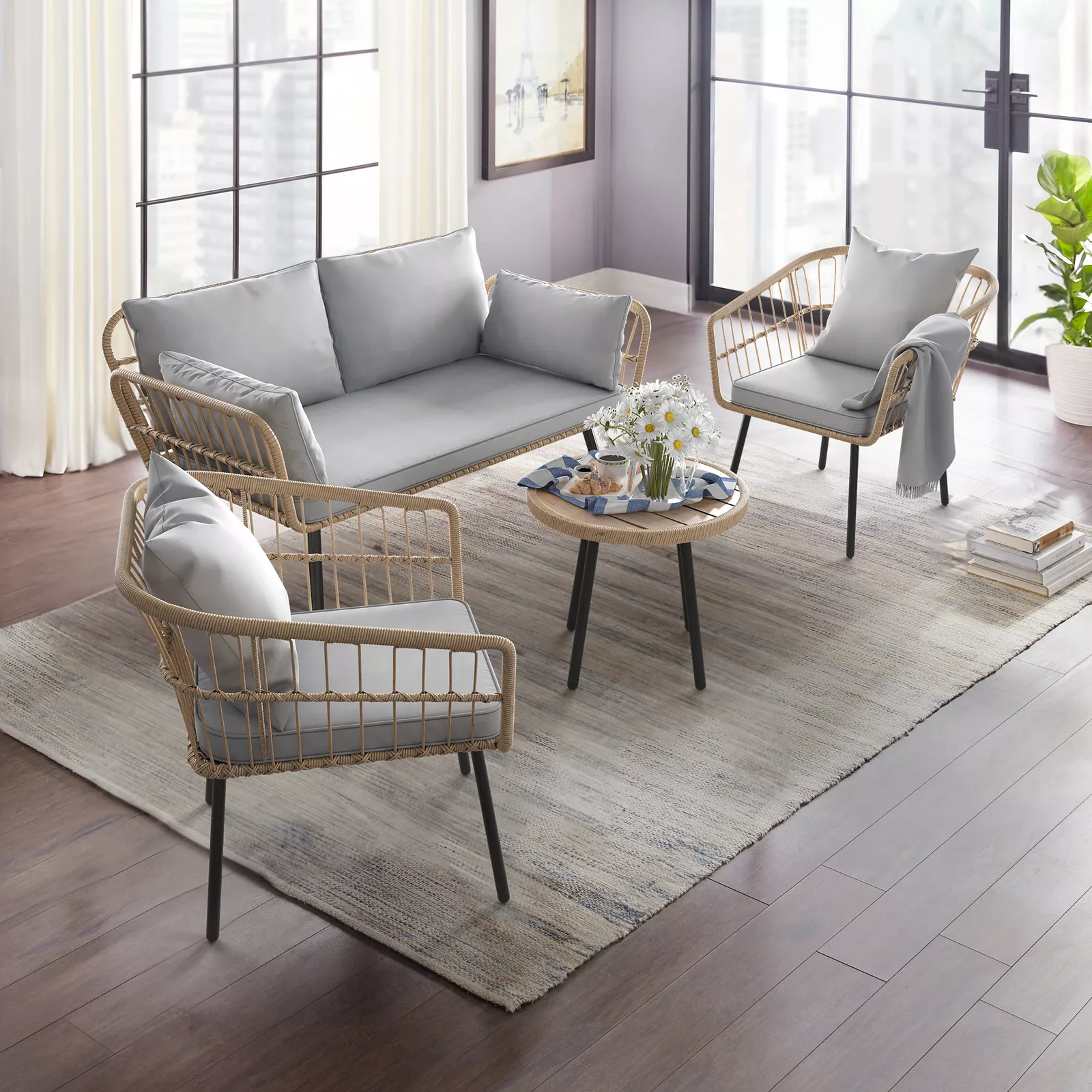 Terry 4 Pieces Outdoor Patio Furniture Set - Image 6