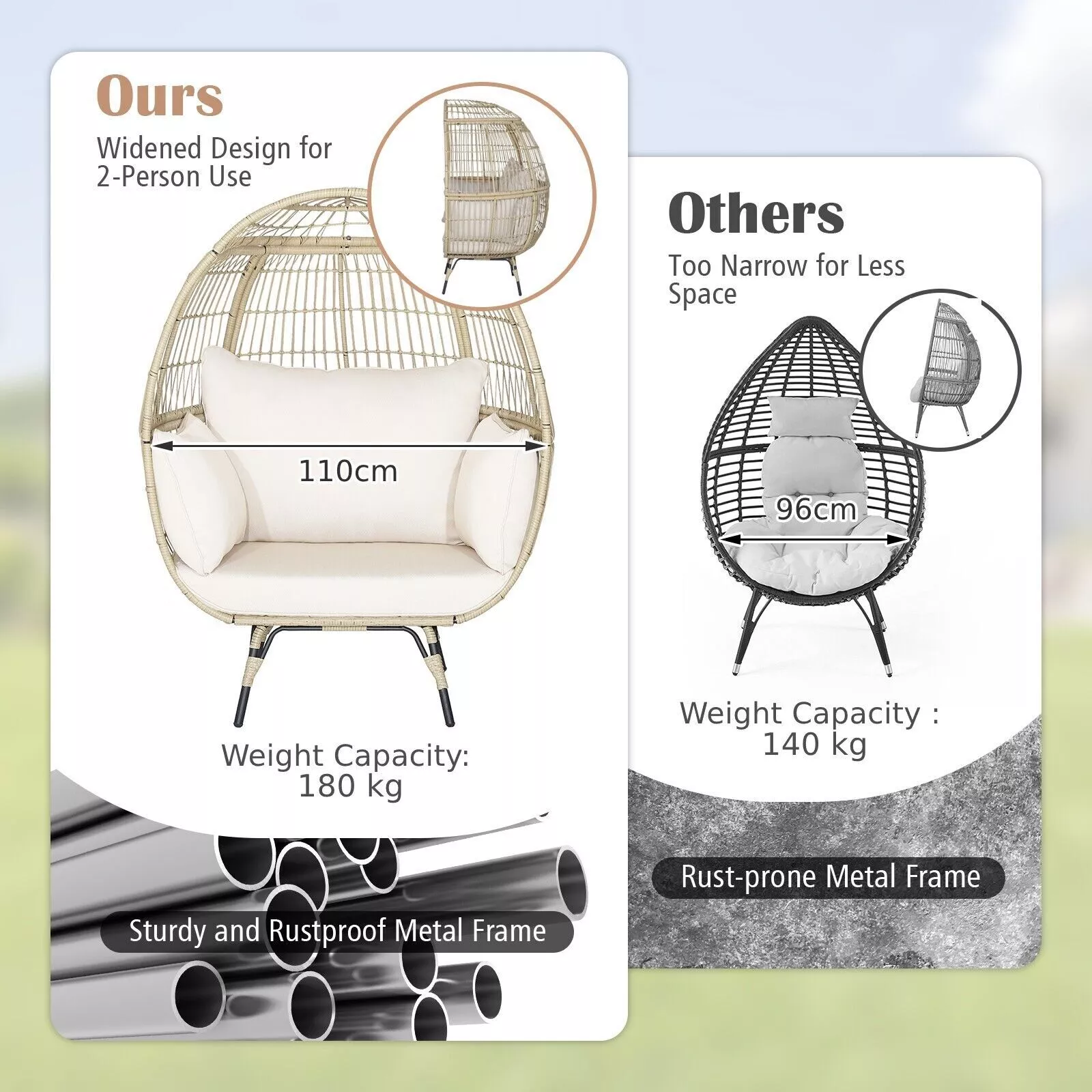 Theo Oversized Outdoor Garden Egg Chair - Image 4