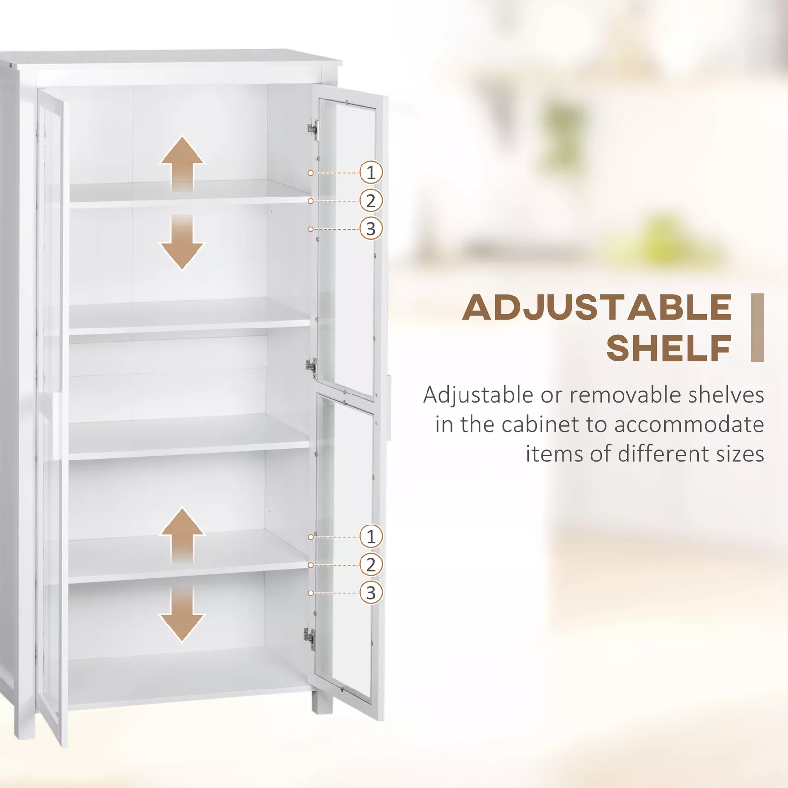 Tristan Glass Kitchen Pantry Cabinet - Image 4