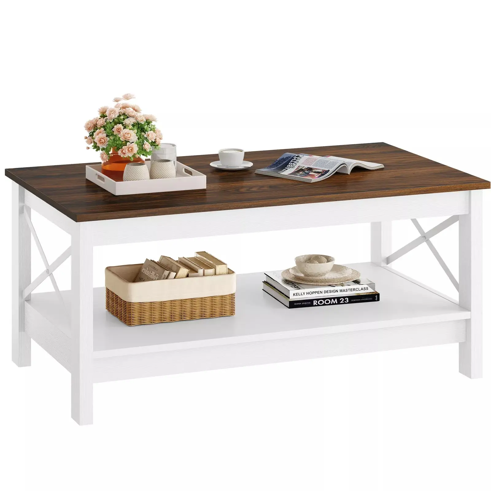 Ty Modern Farmhouse Coffee Table With Storage - Image 5
